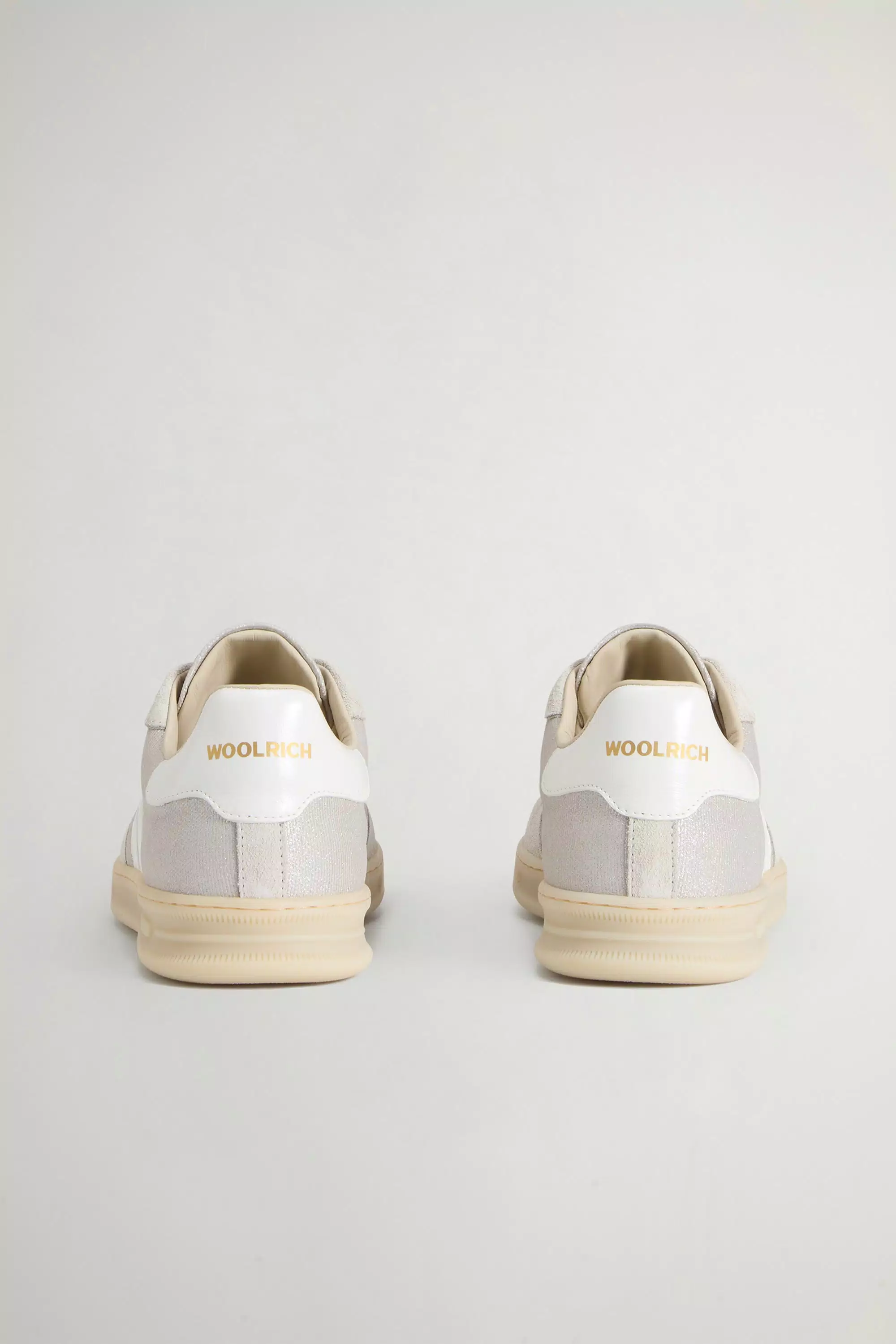 Doubleu Tennis Laminated Sneakers with Suede Details - Grey Silver
