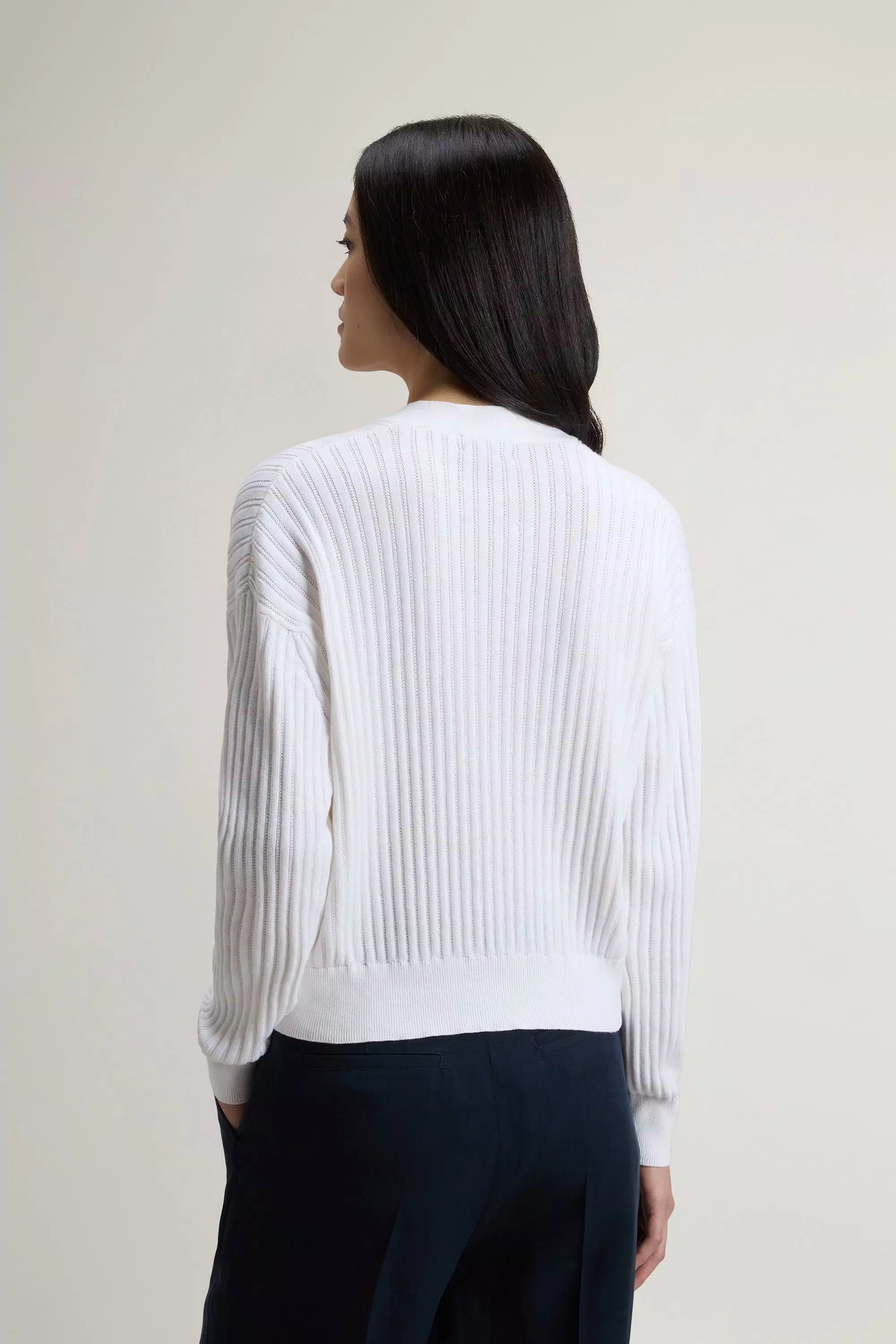 Cardigan in Pure Cotton - Arctic White
