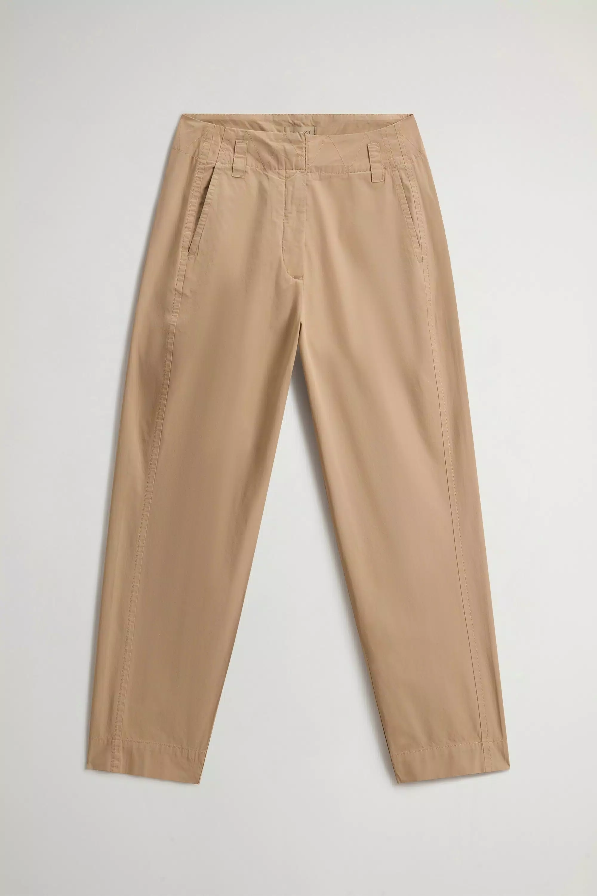 Garment-Dyed Carrot Pants in Pure Cotton Poplin - White Pepper