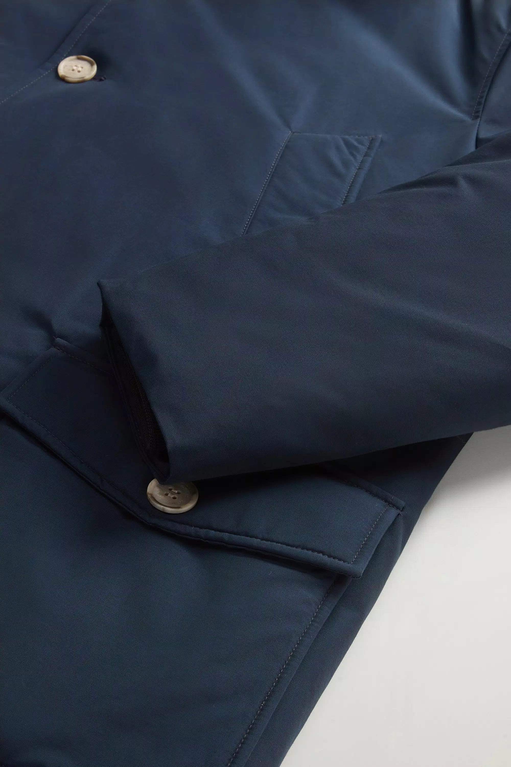Arctic Anorak in Ramar Cloth with Detachable Fur - Melton Blue