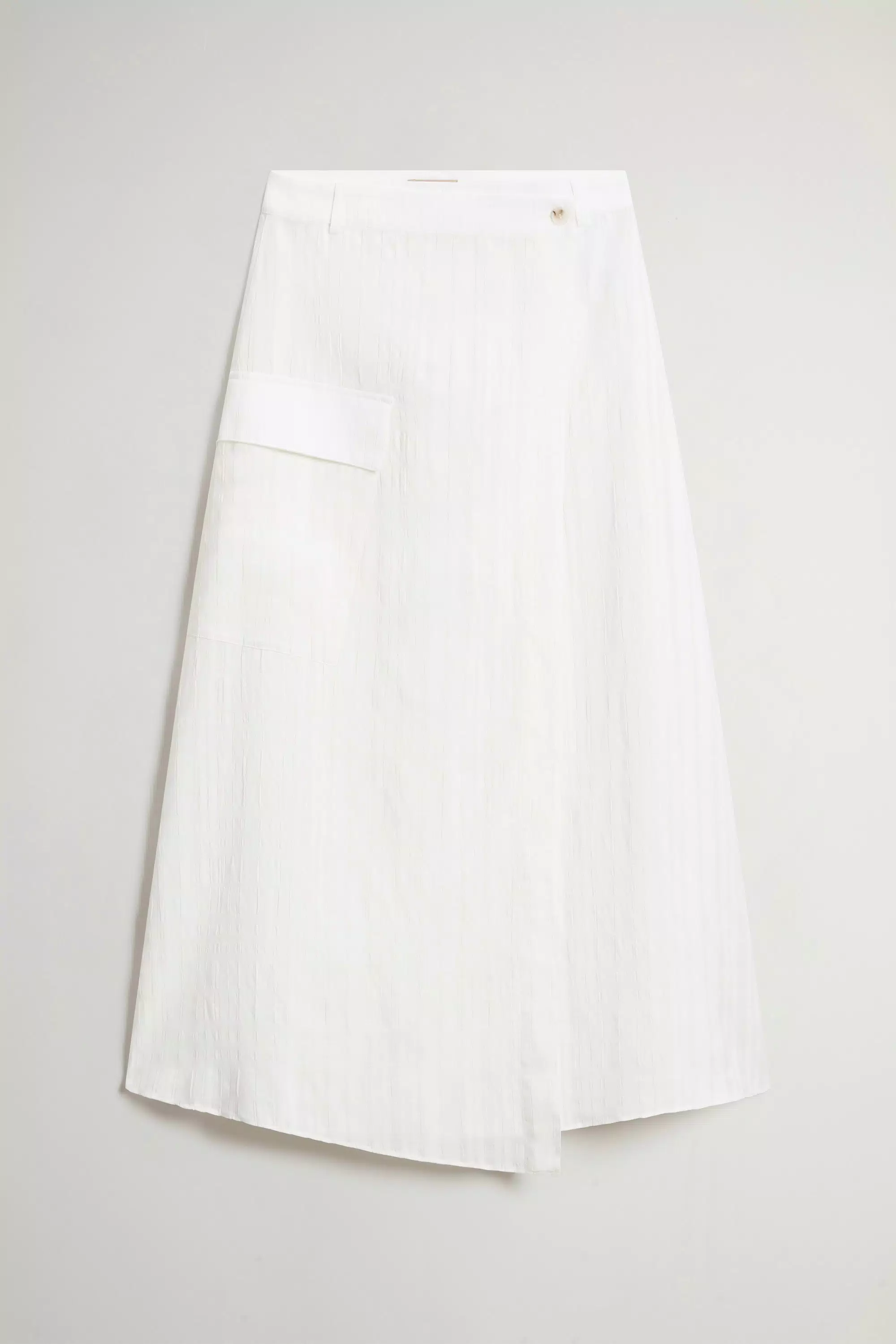 Skirt in Cotton and Linen Blend - Arctic White