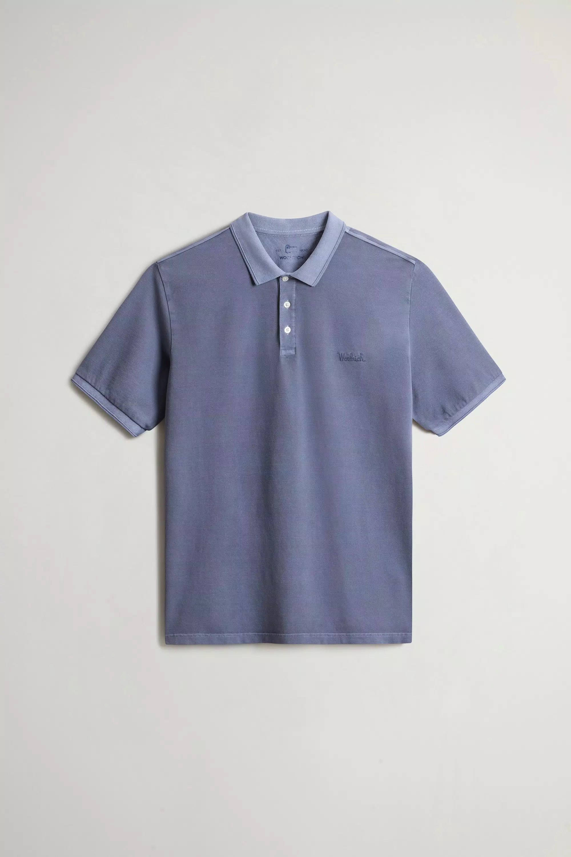 Garment-Dyed Mackinack Polo Shirt in Stretch Cotton Pique - Faded Grisaille