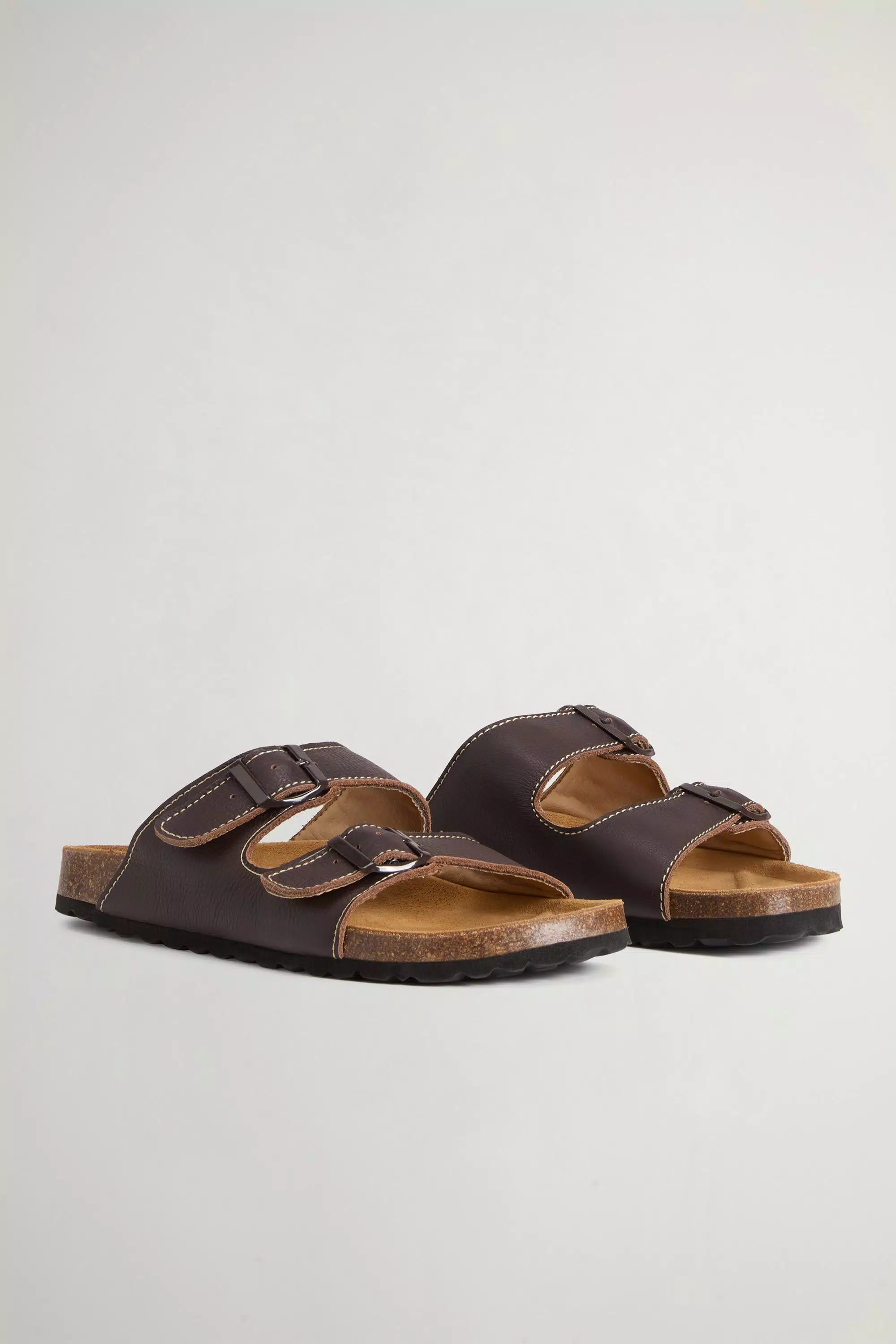 Sandals in Tumbled Leather - Brown