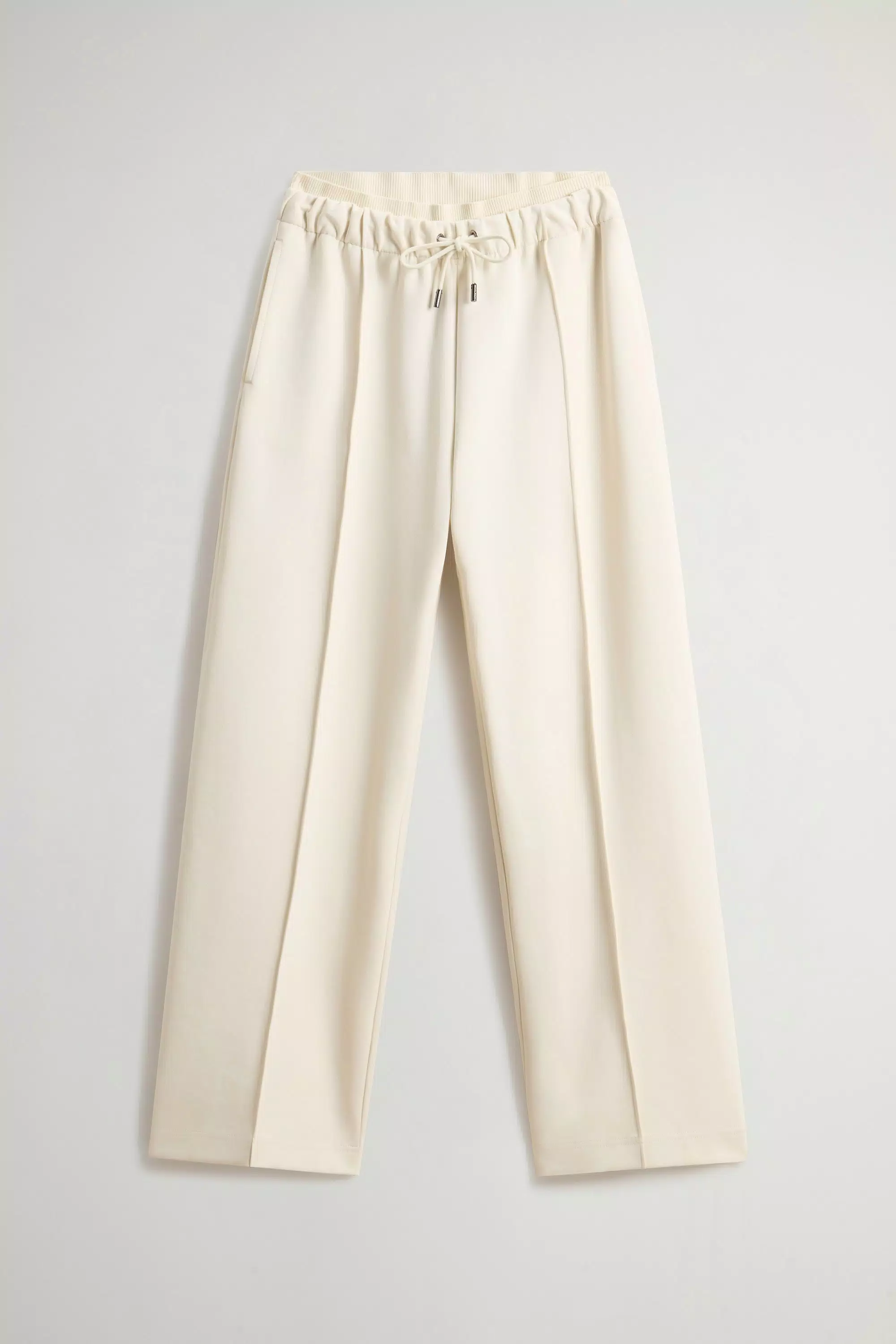 Pants in Cotton-Blend Interlock - Milky Cream