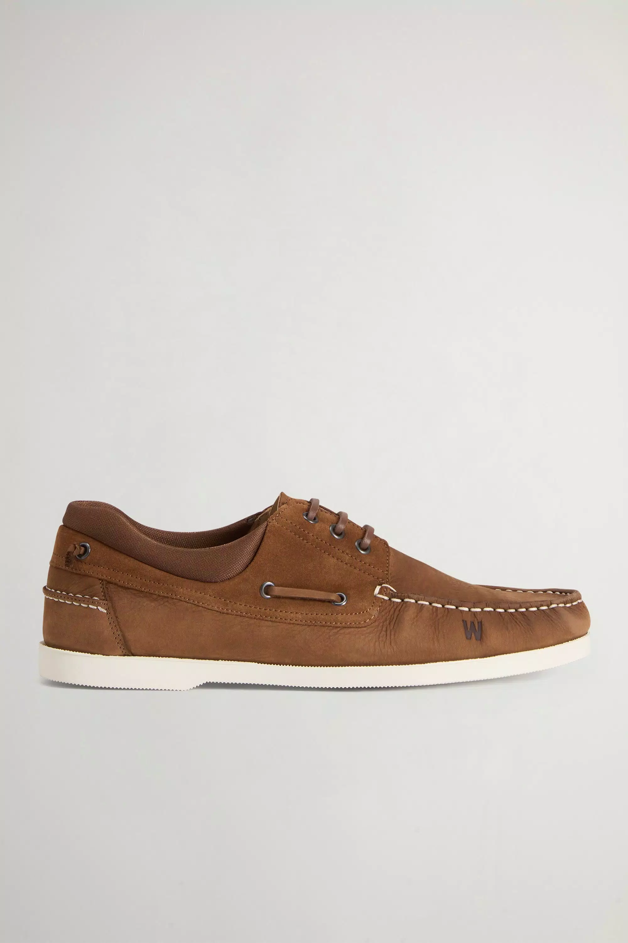 Boat Shoes in Nubuck and Suede Blend - Cognac