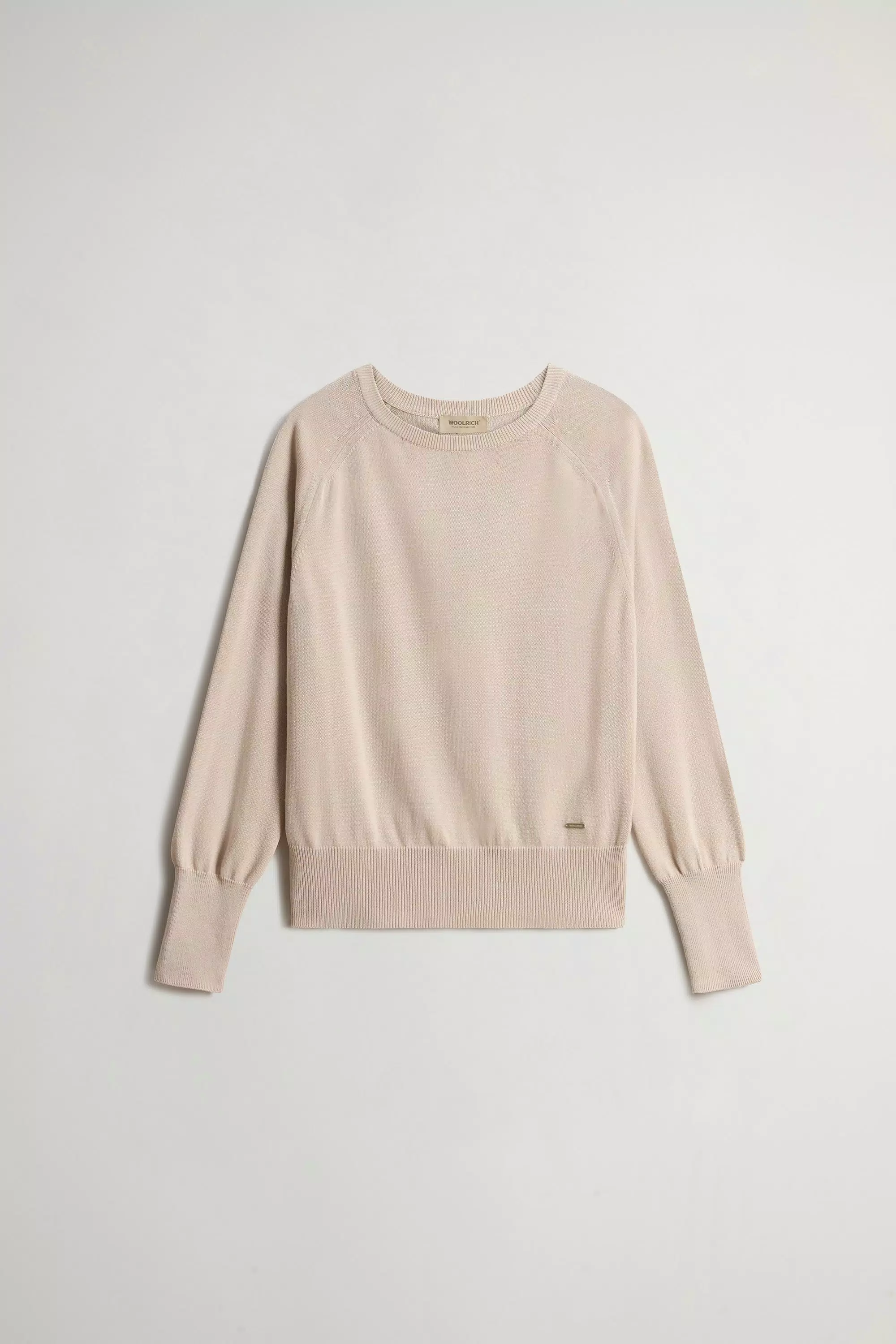 Crewneck Sweater in Cotton Blend - White Pepper