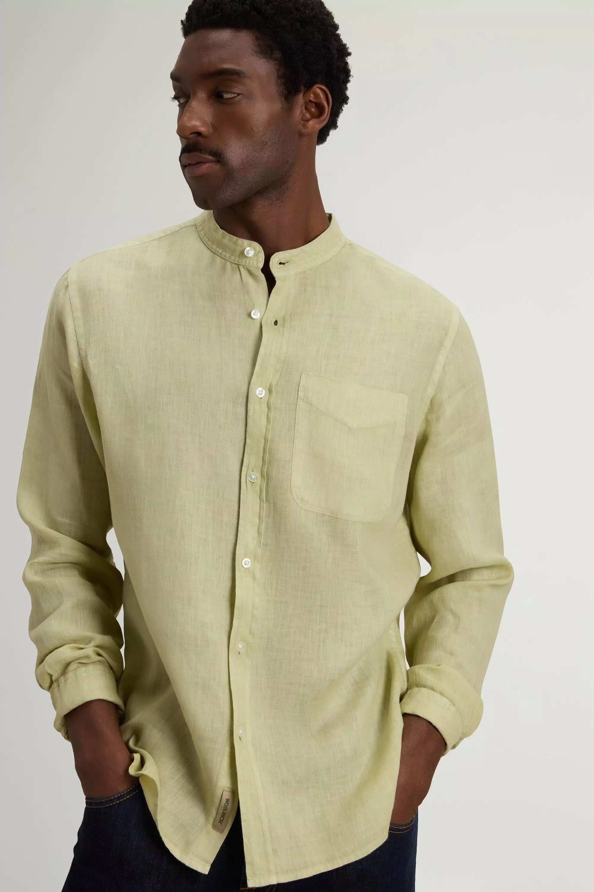 Garment-Dyed Pure Linen Shirt - Lint