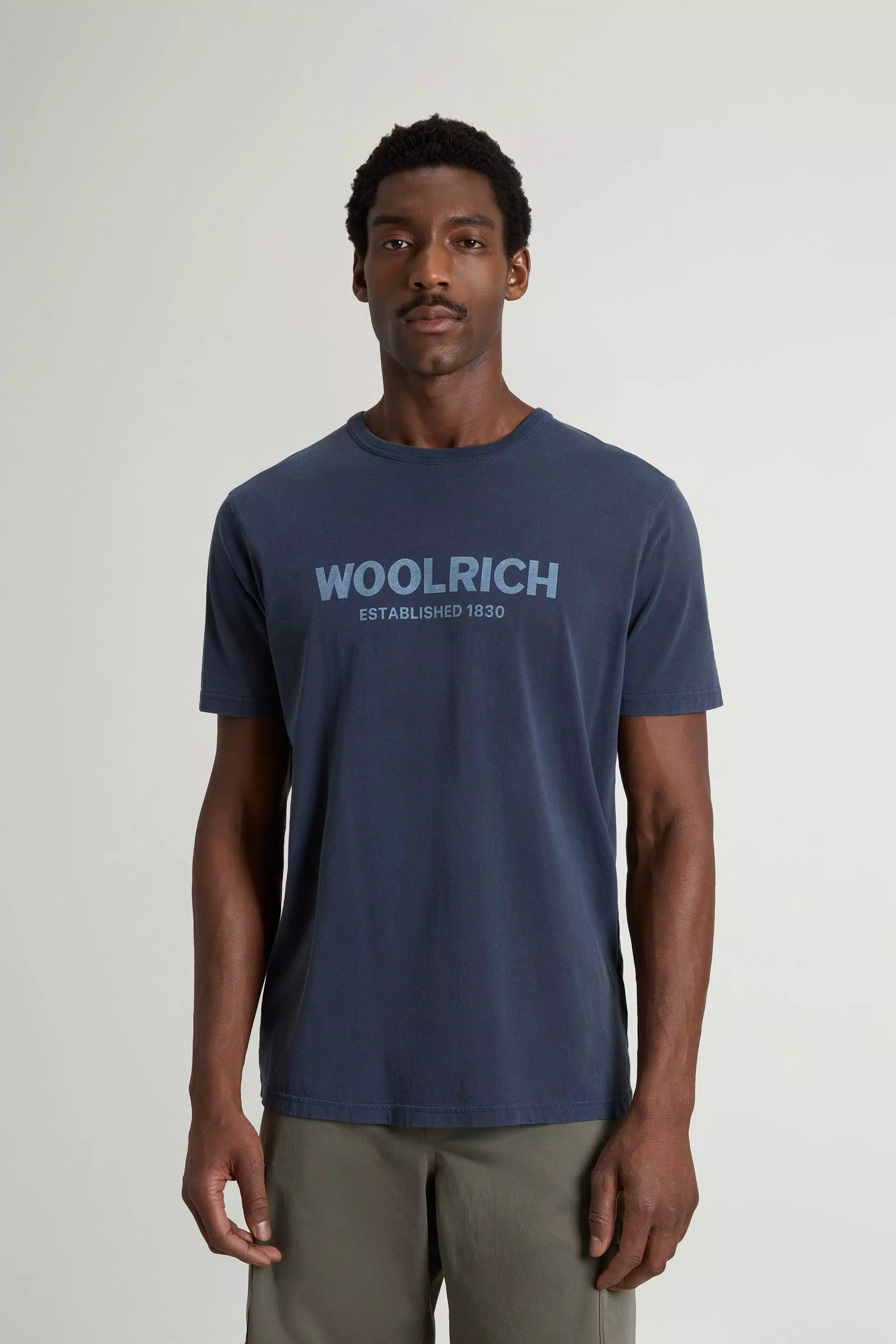 Garment-Dyed T-Shirt in Pure Cotton - Faded Melton Blue