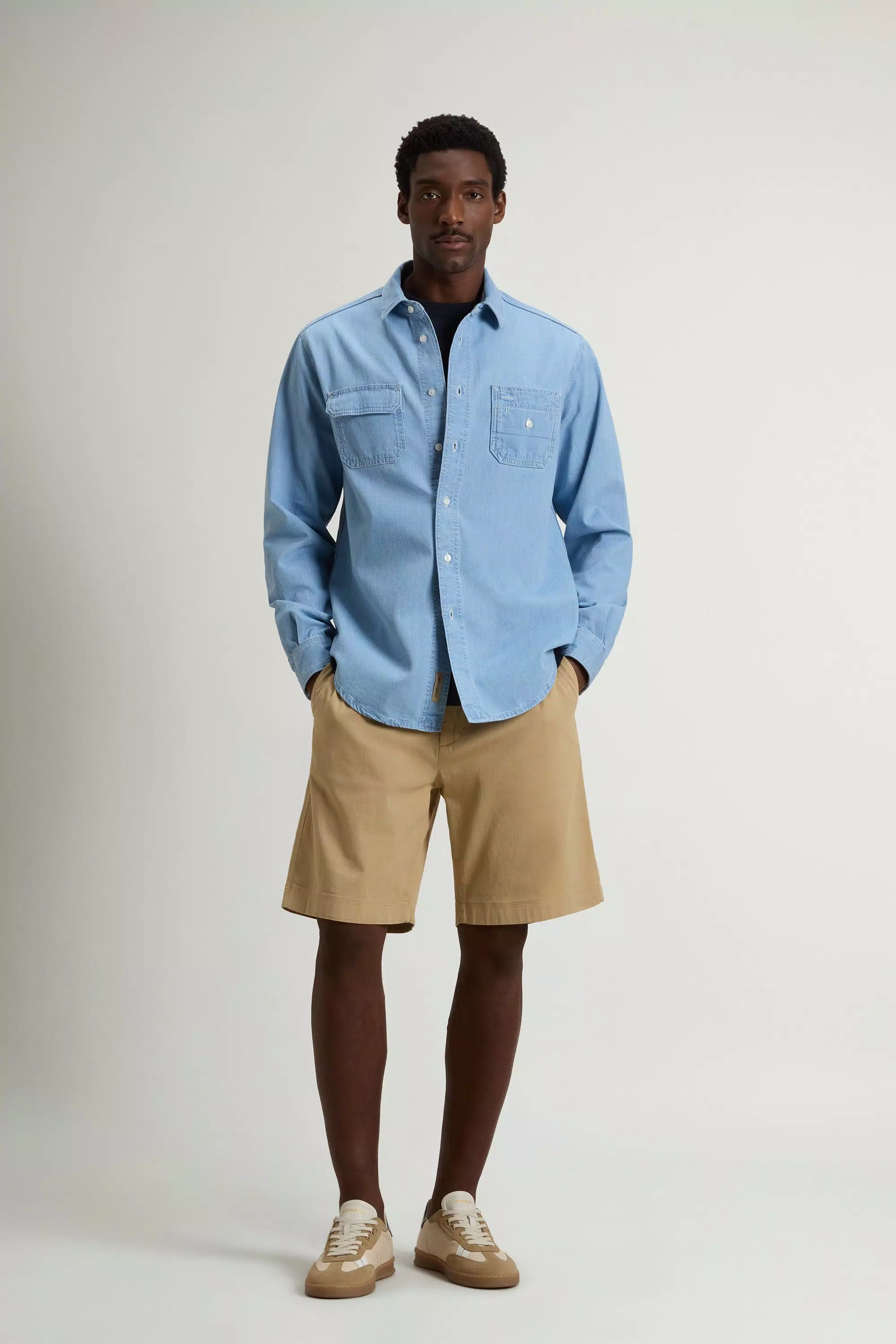 Shirt in Lightweight Pure Cotton Denim - Light Indigo