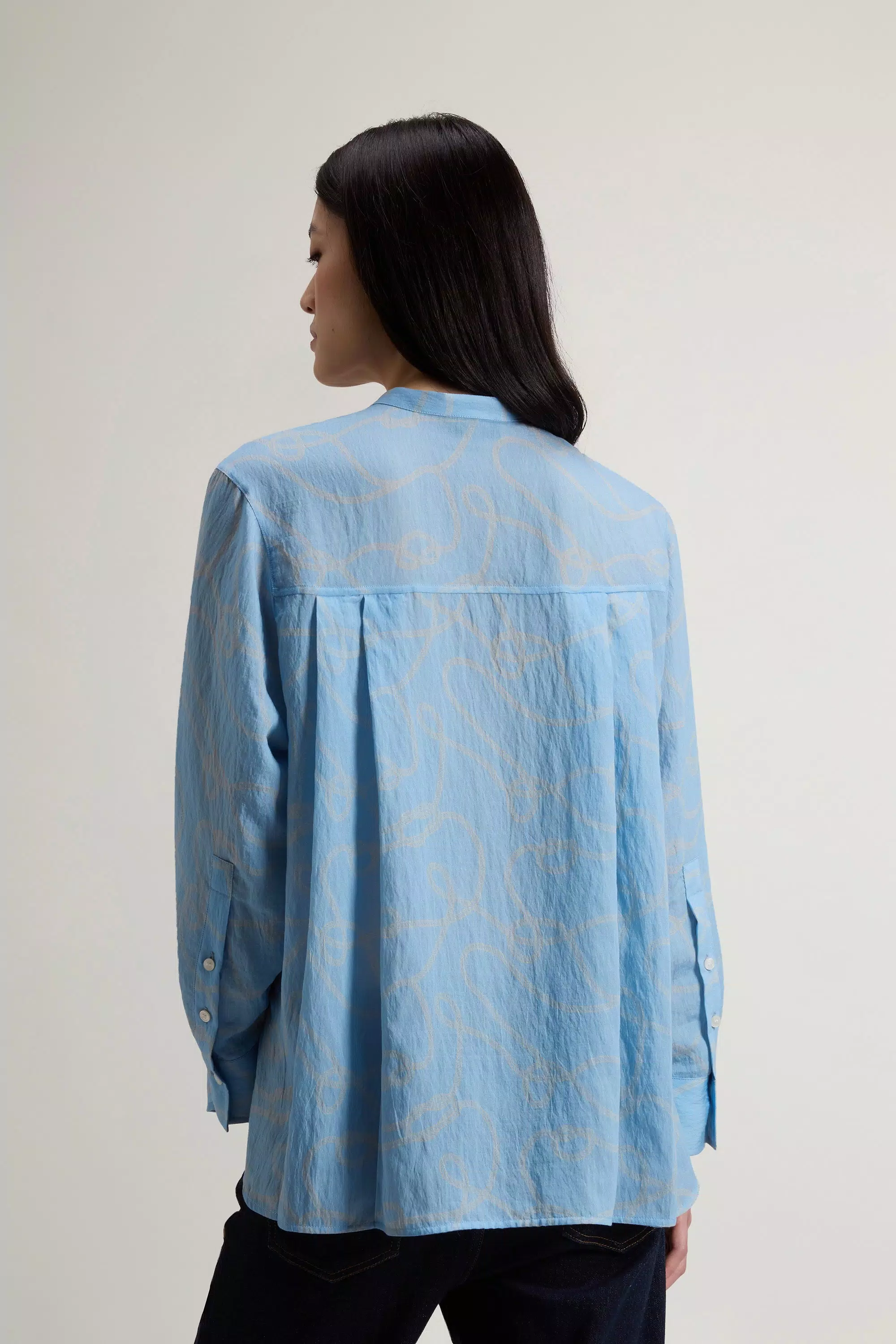 Shirt in Lyocell Blend - Rope Blue Whiff