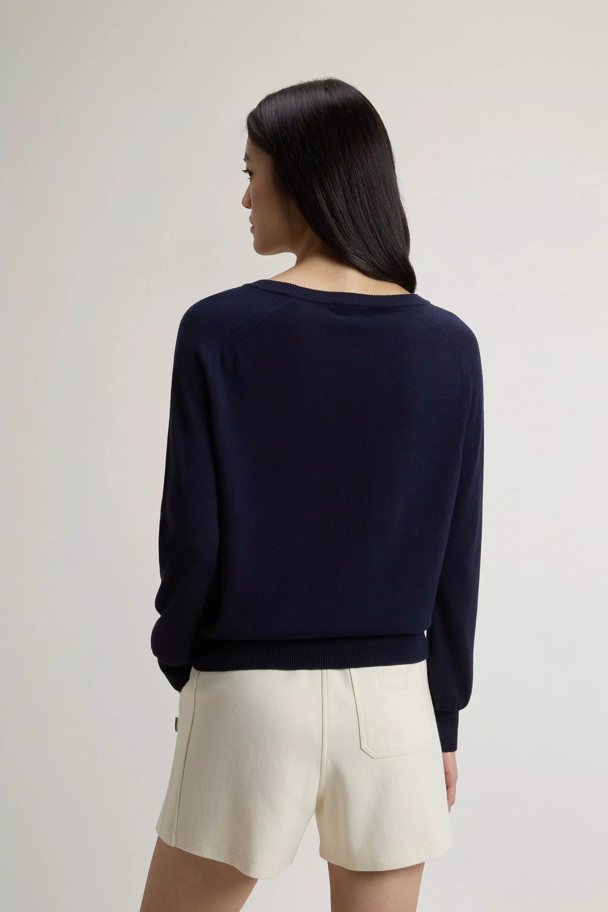 Crewneck Sweater in Cotton Blend - Melton Blue