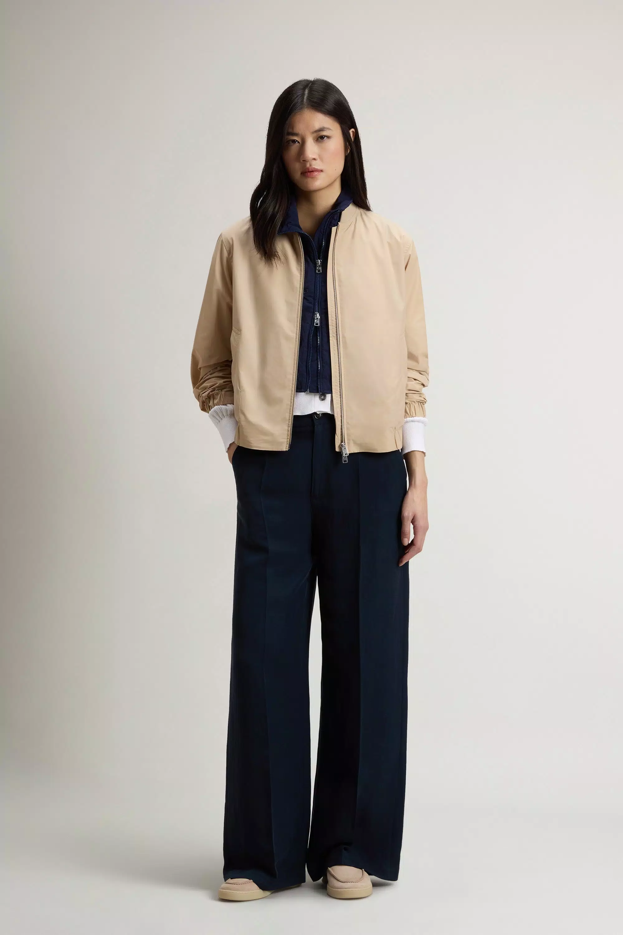 Urban Touch Bomber Jacket - White Pepper