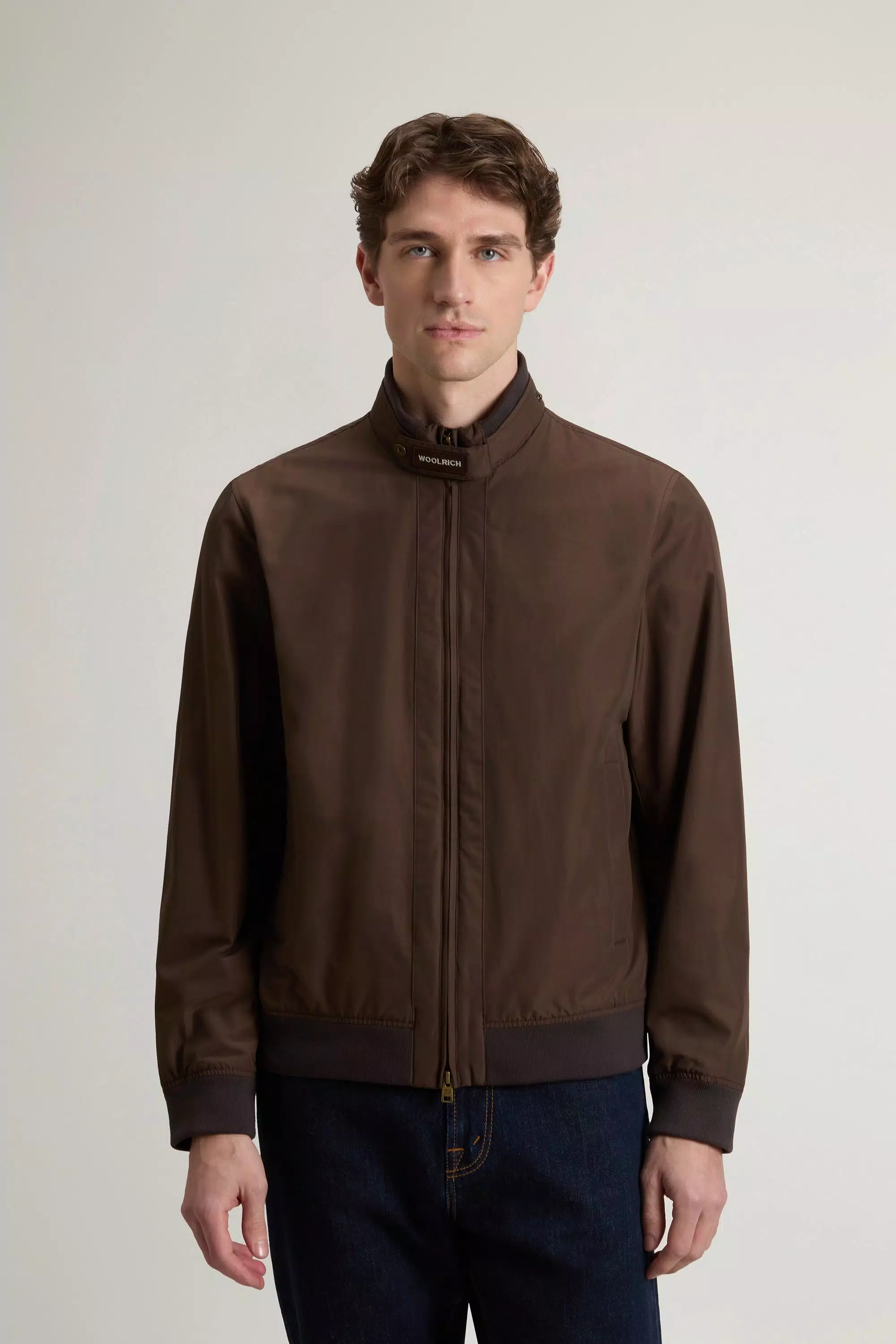 Lewis Bomber Jacket in Light Ramar - Slate Black