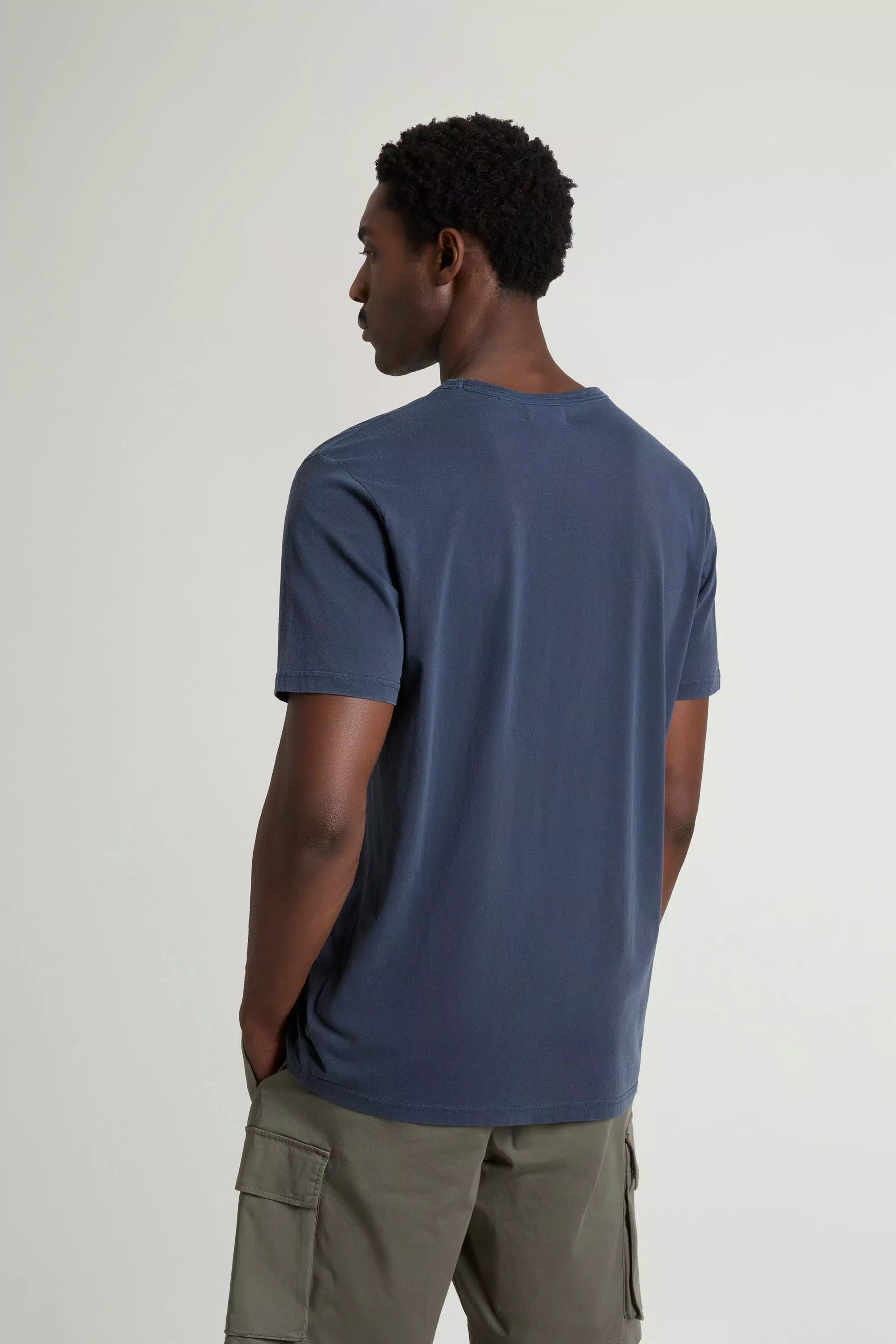 Garment-Dyed T-Shirt in Pure Cotton - Faded Melton Blue