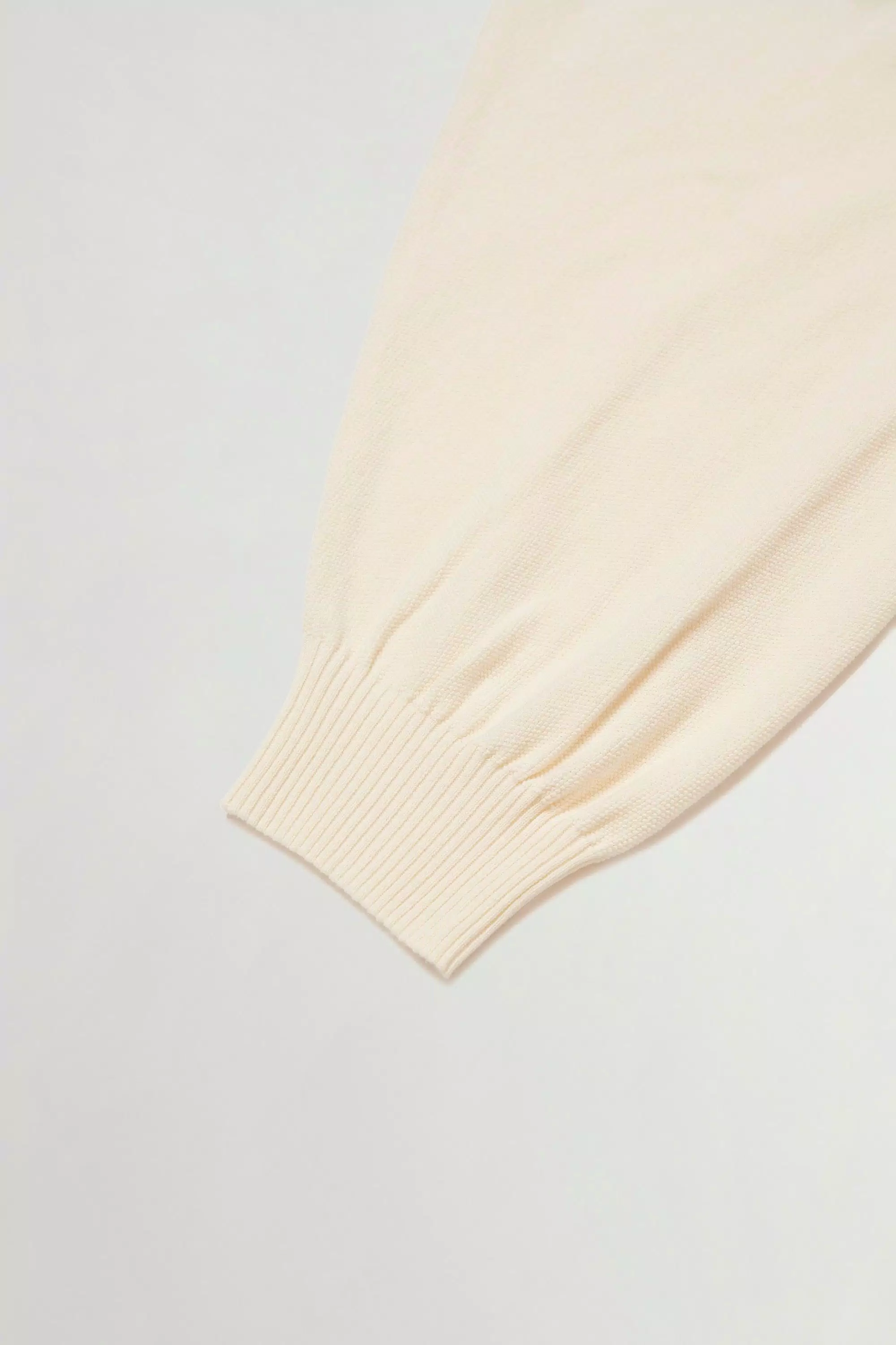 Crewneck Cardigan in Pure Cotton Pique - White