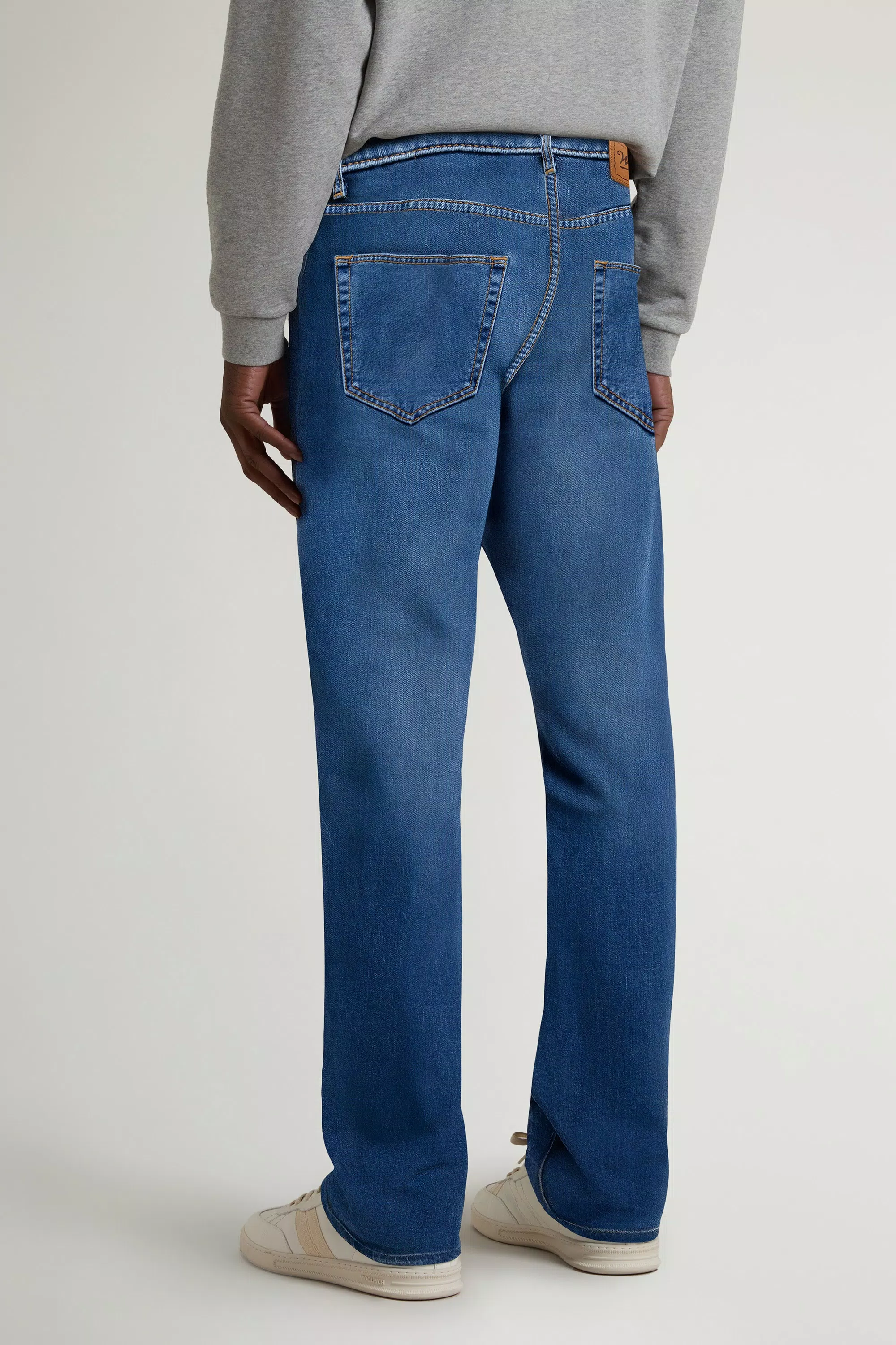 Contemporary Five-Pocket Jeans in Stretch Cotton Denim - Stone Washed