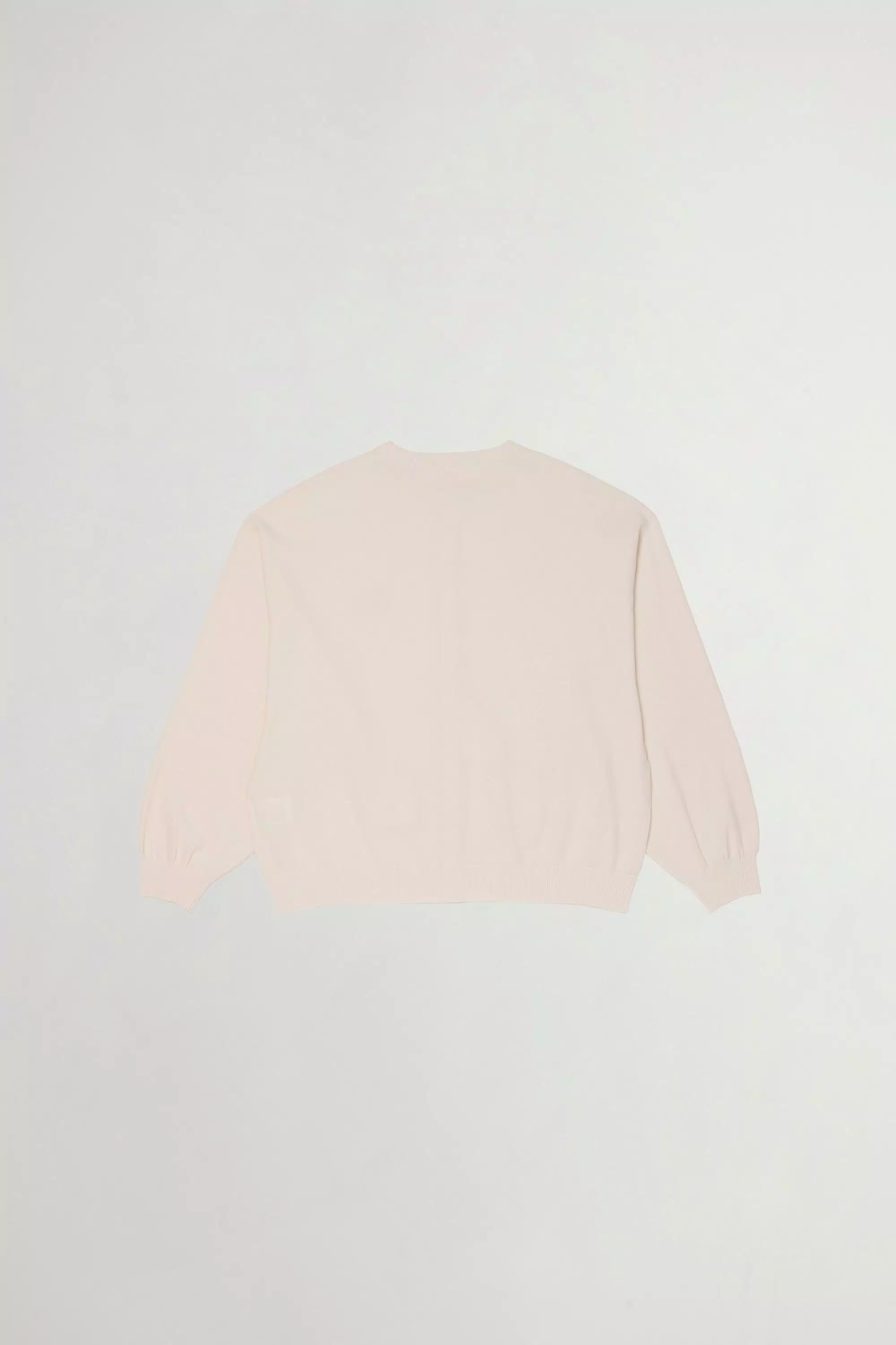 Crewneck Cardigan in Pure Cotton Pique - White