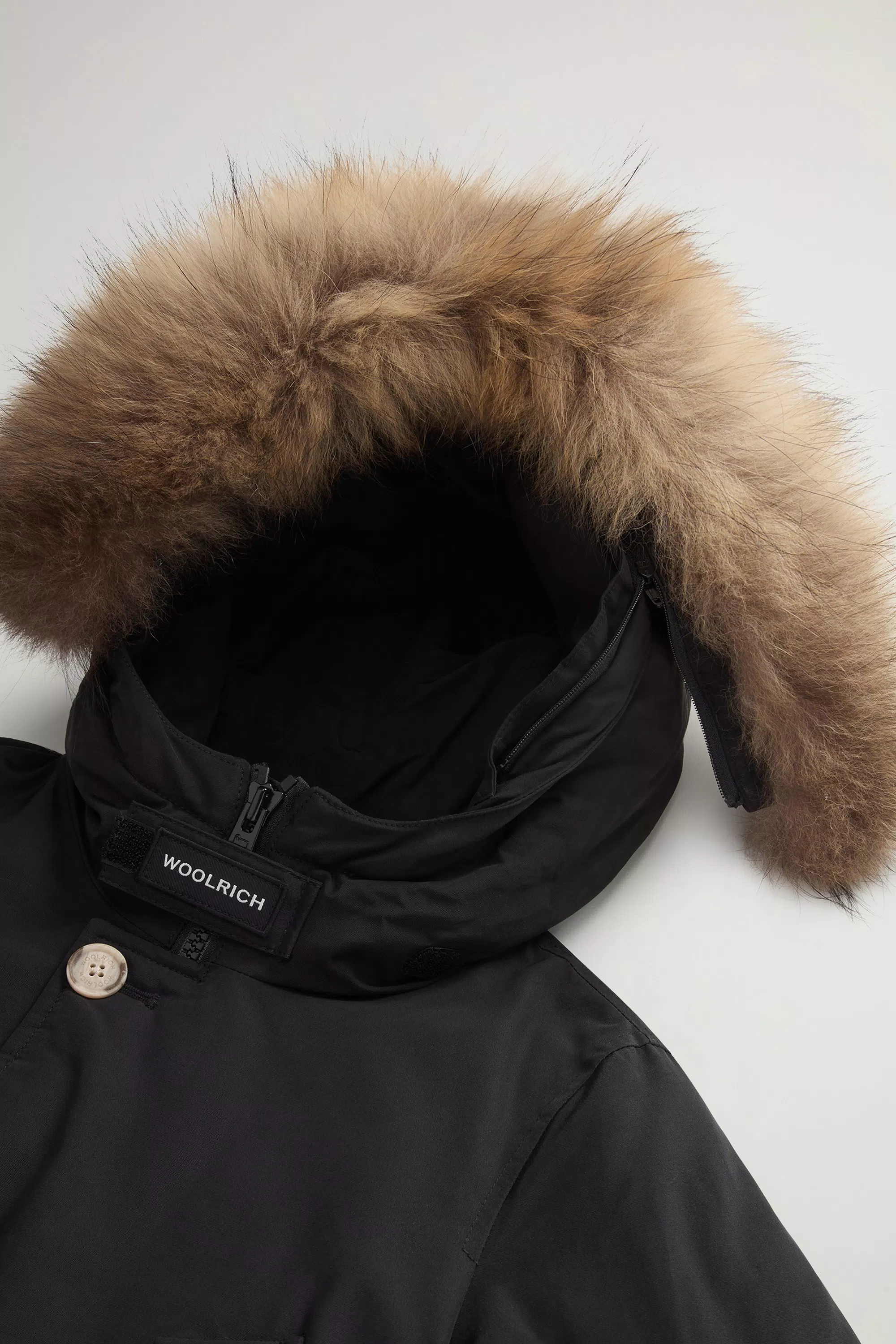 Boy's Arctic Parka in Ramar Cloth with Detachable Fur - Black