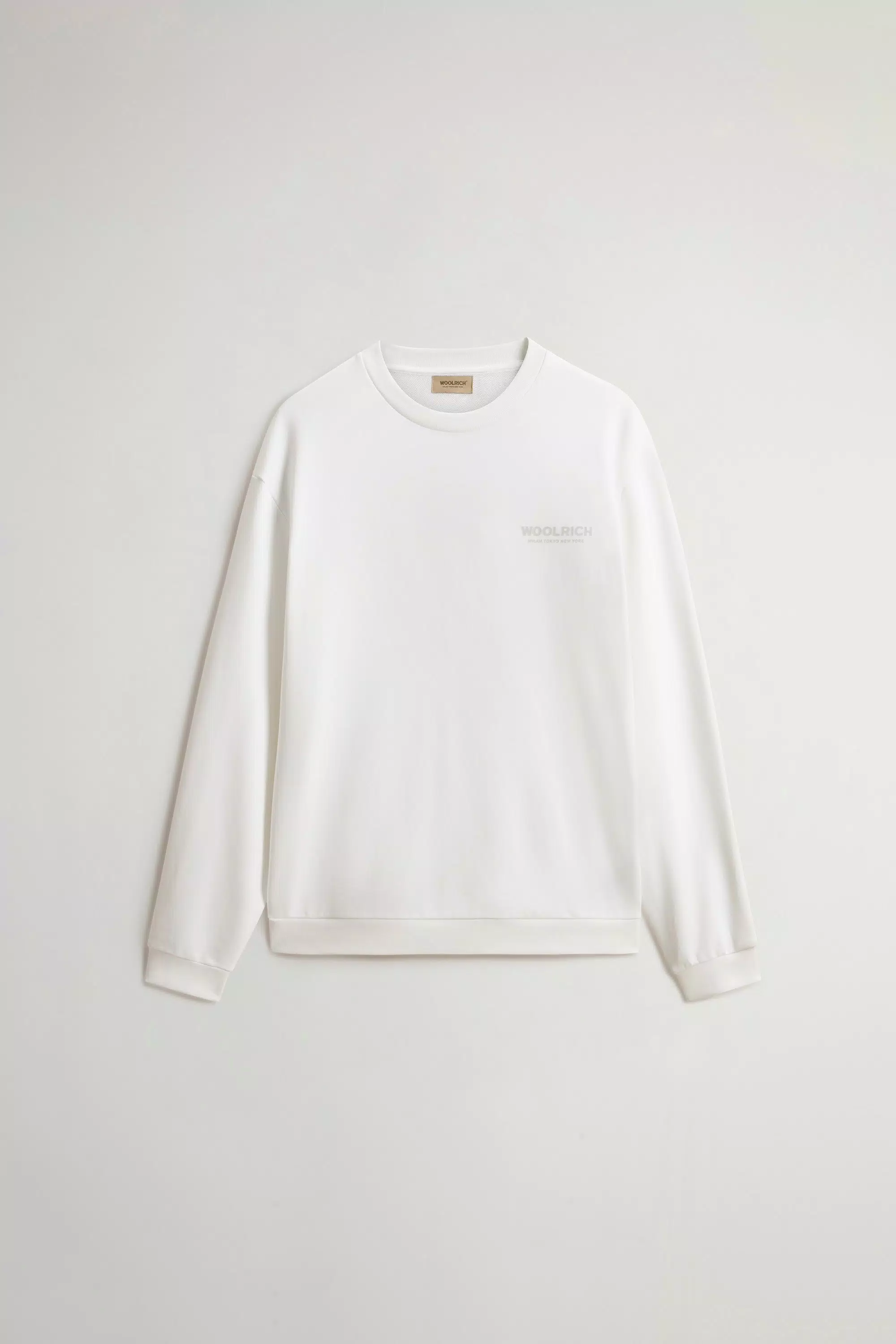 Crewneck Sweatshirt in Pure Cotton with Macro Logo on the Back - Arctic White