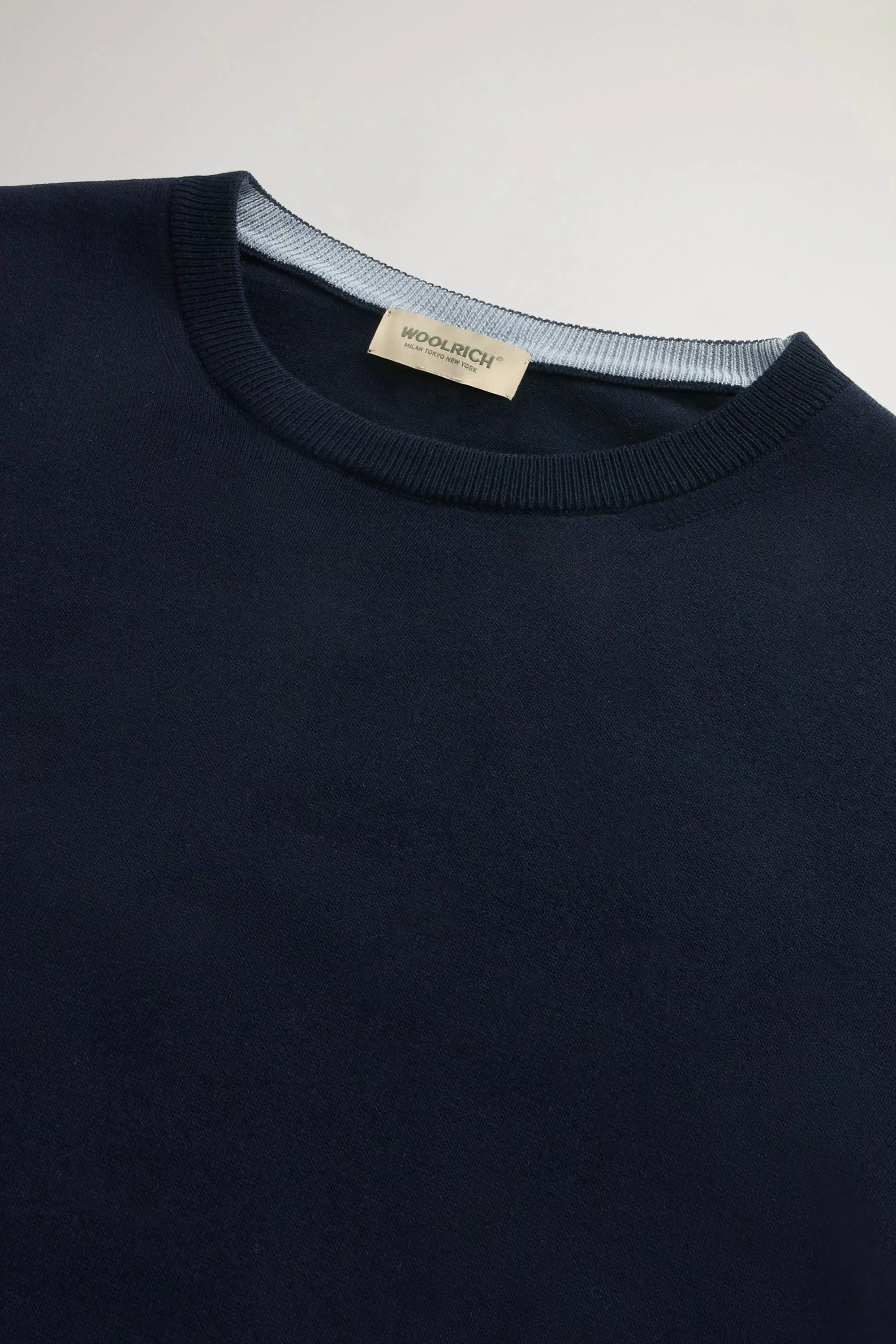 Crewneck Sweater in Pure Cotton - Melton Blue