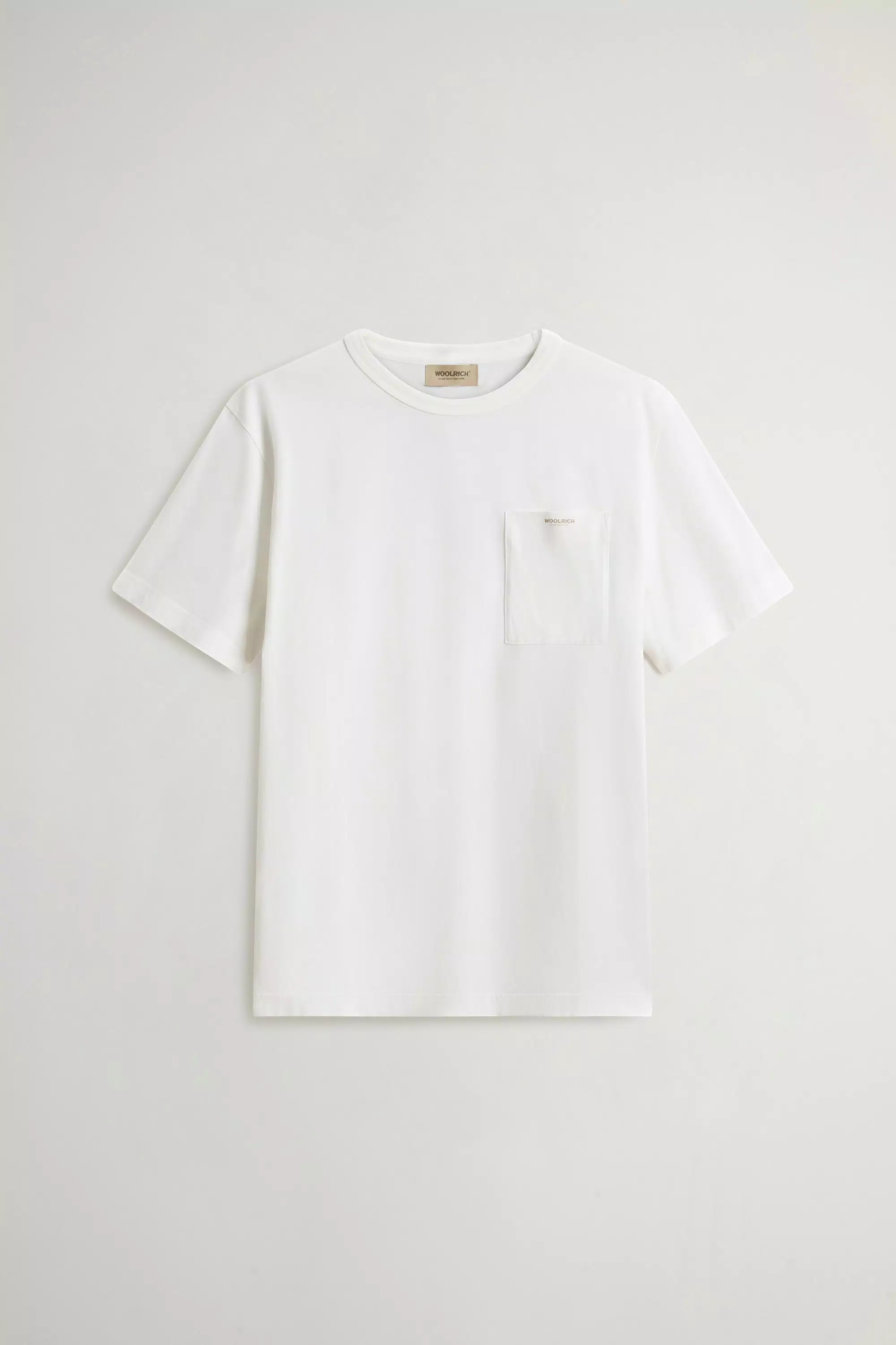 T-Shirt in Pure Cotton with Small Pocket - Arctic White