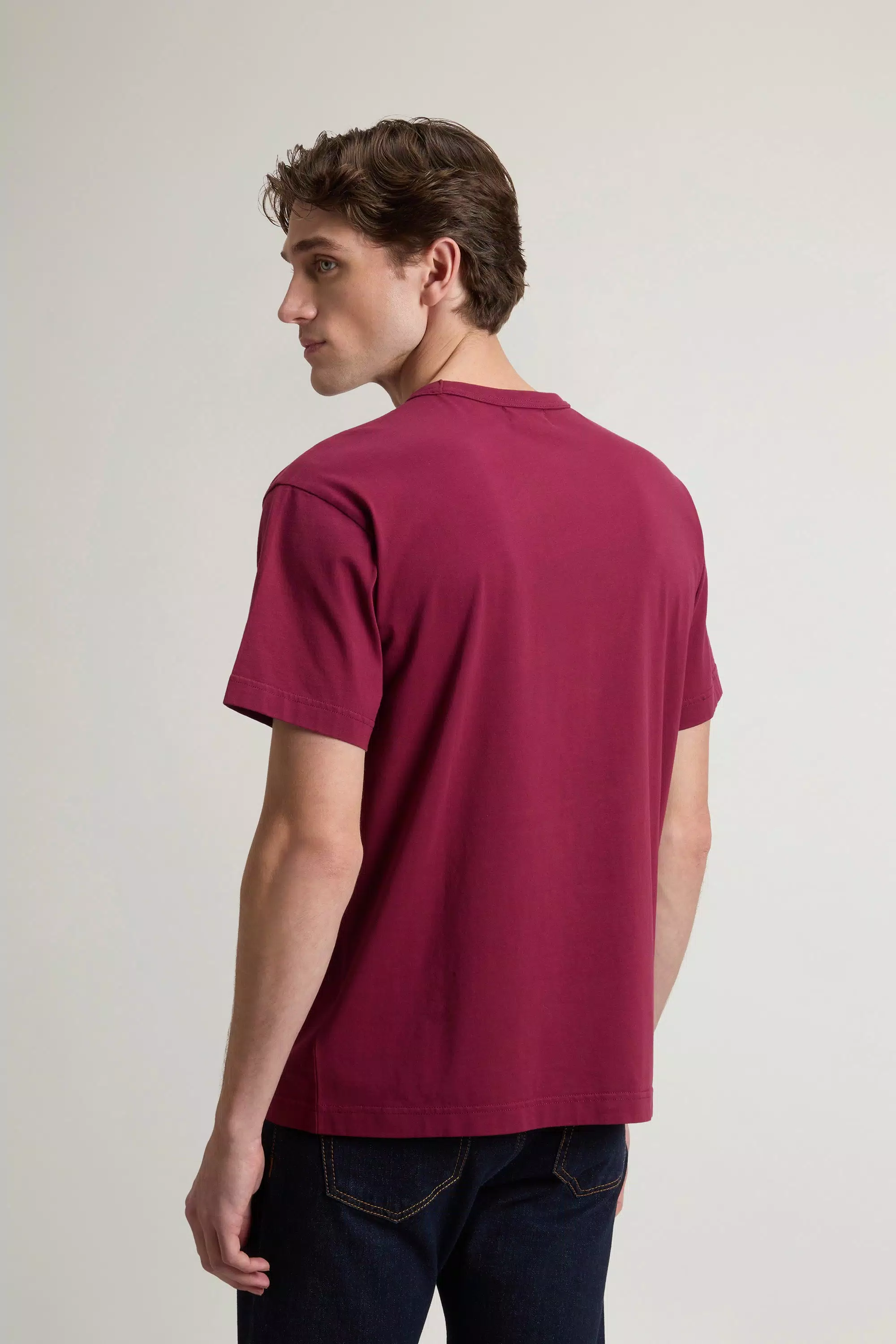 T-Shirt in Pure Cotton with Logo - Rhododendron