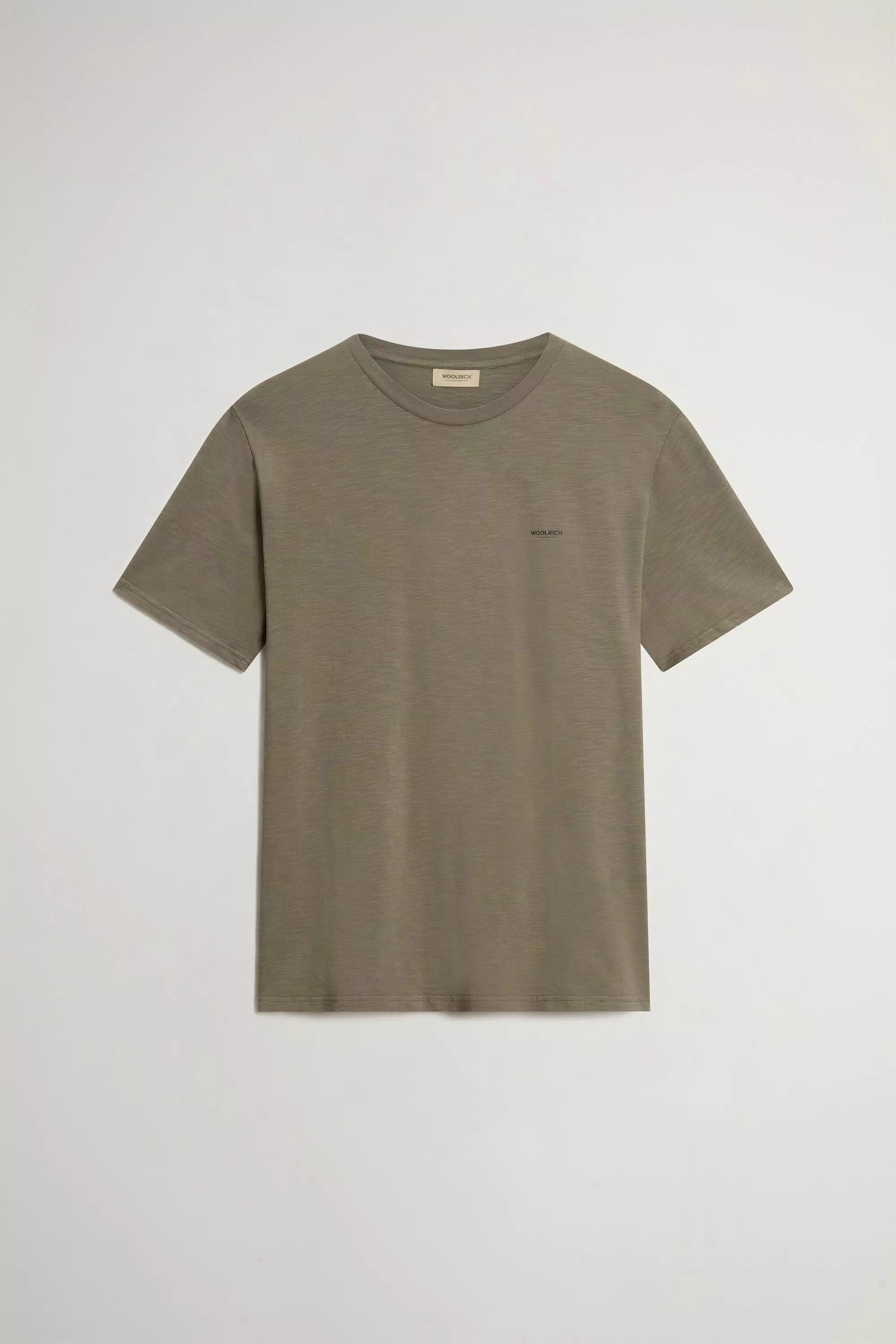 Slub T-Shirt in Pure Cotton - Smokey Olive