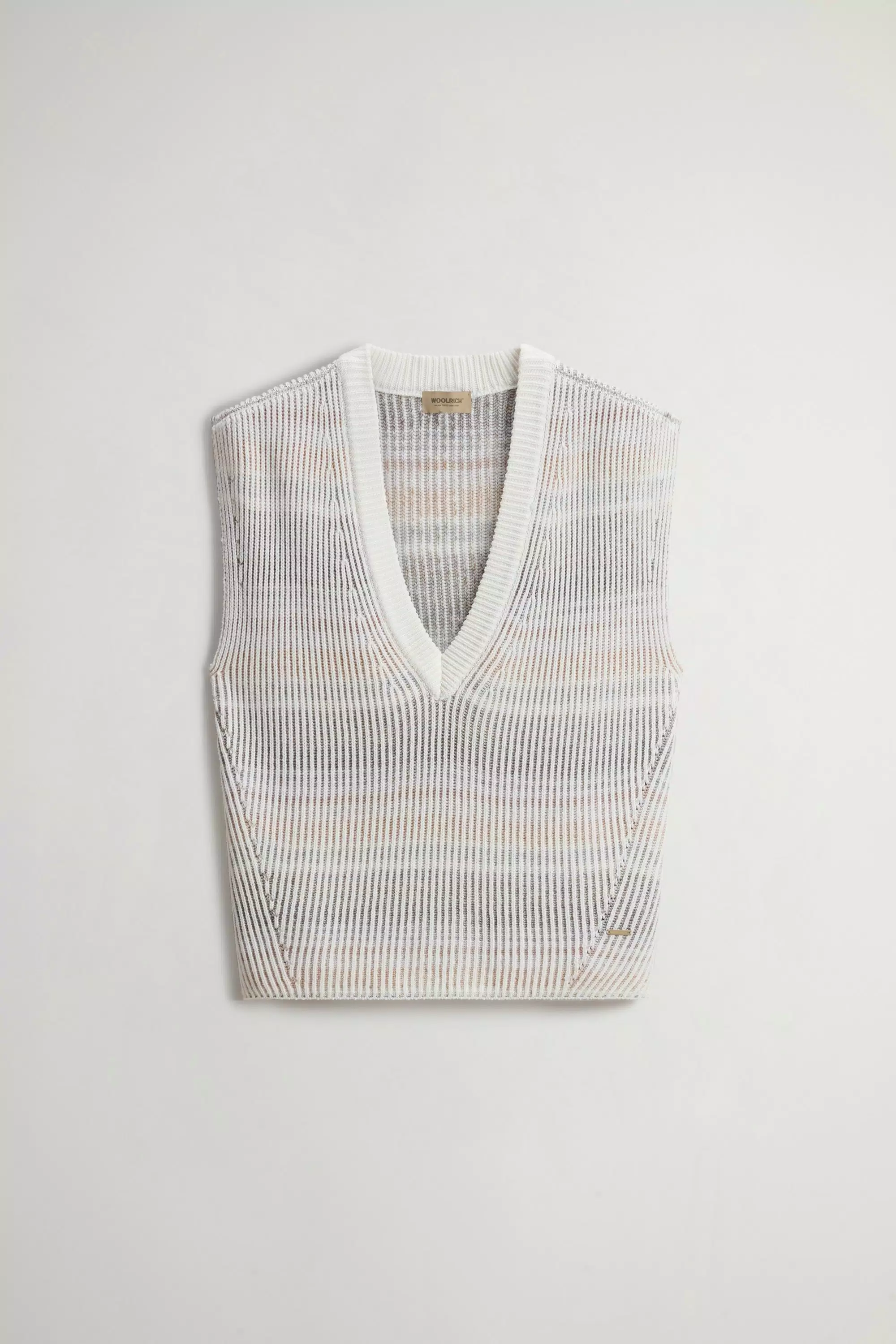 V-Neck Sleeveless Sweater in Cotton Blend - White Pepper Vanise