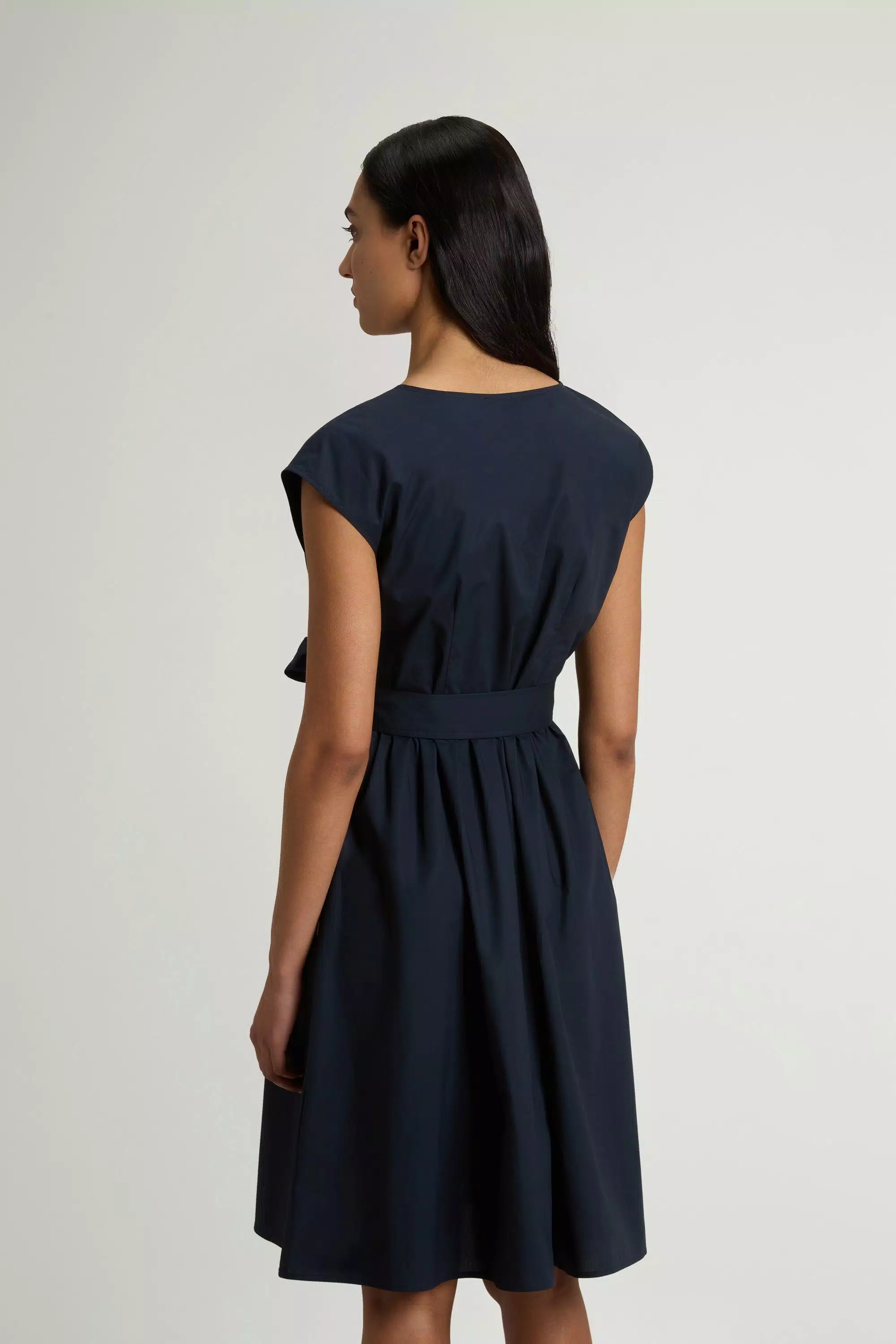Pure Cotton Poplin Dress with Belt - Melton Blue