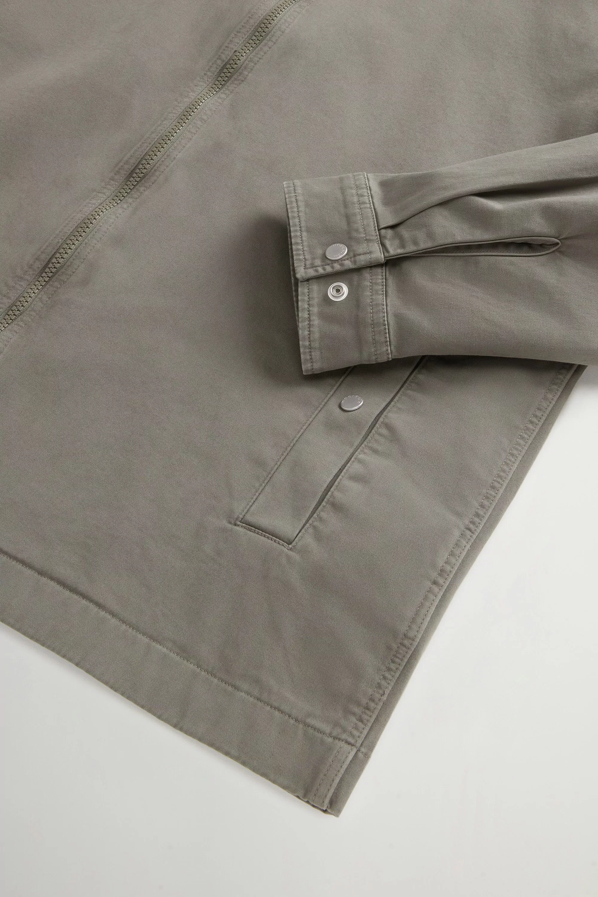 Garment-Dyed Timber Overshirt in Cotton Twill - Smokey Olive