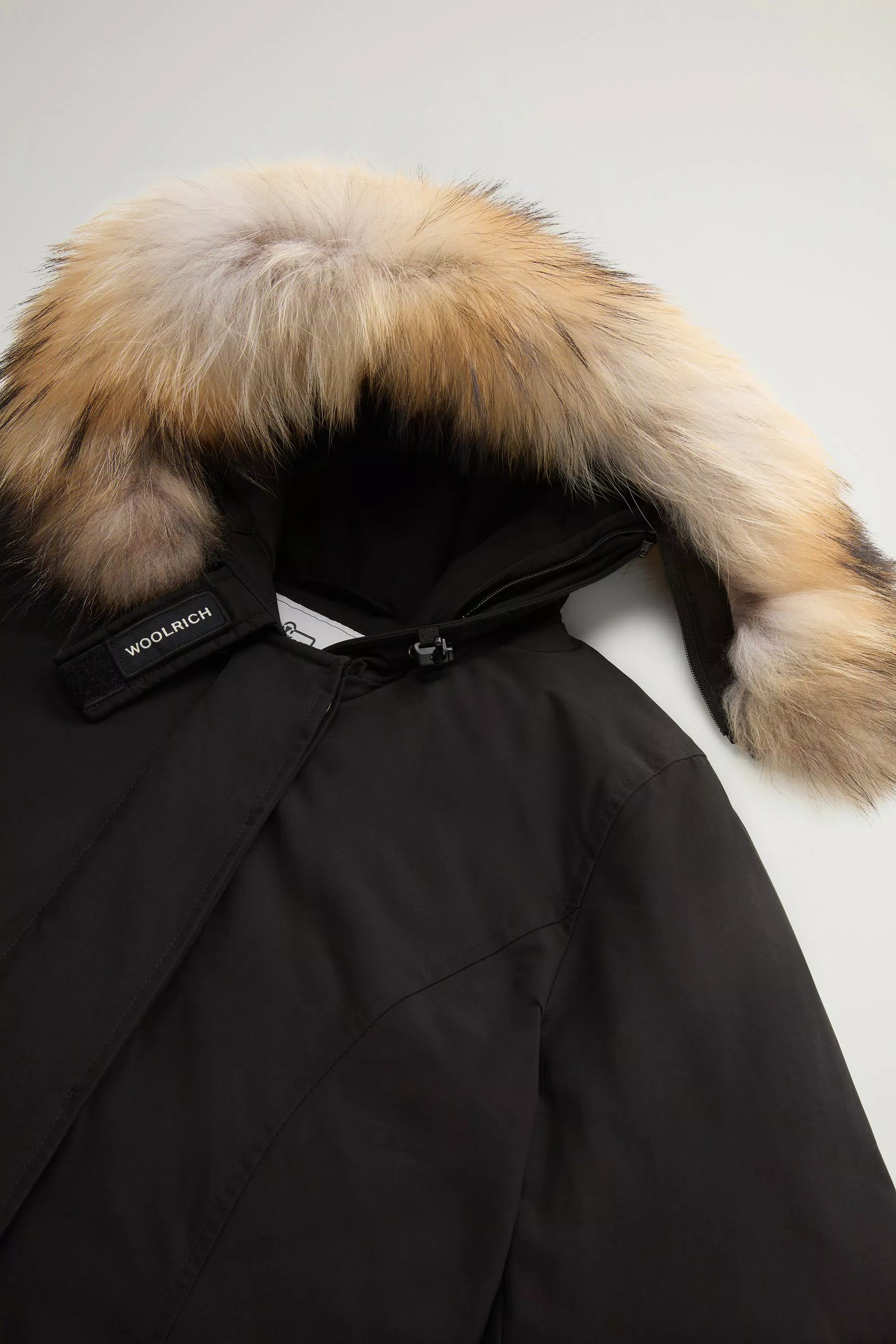 Arctic Parka in Ramar Cloth with Detachable Fur Trim - Black