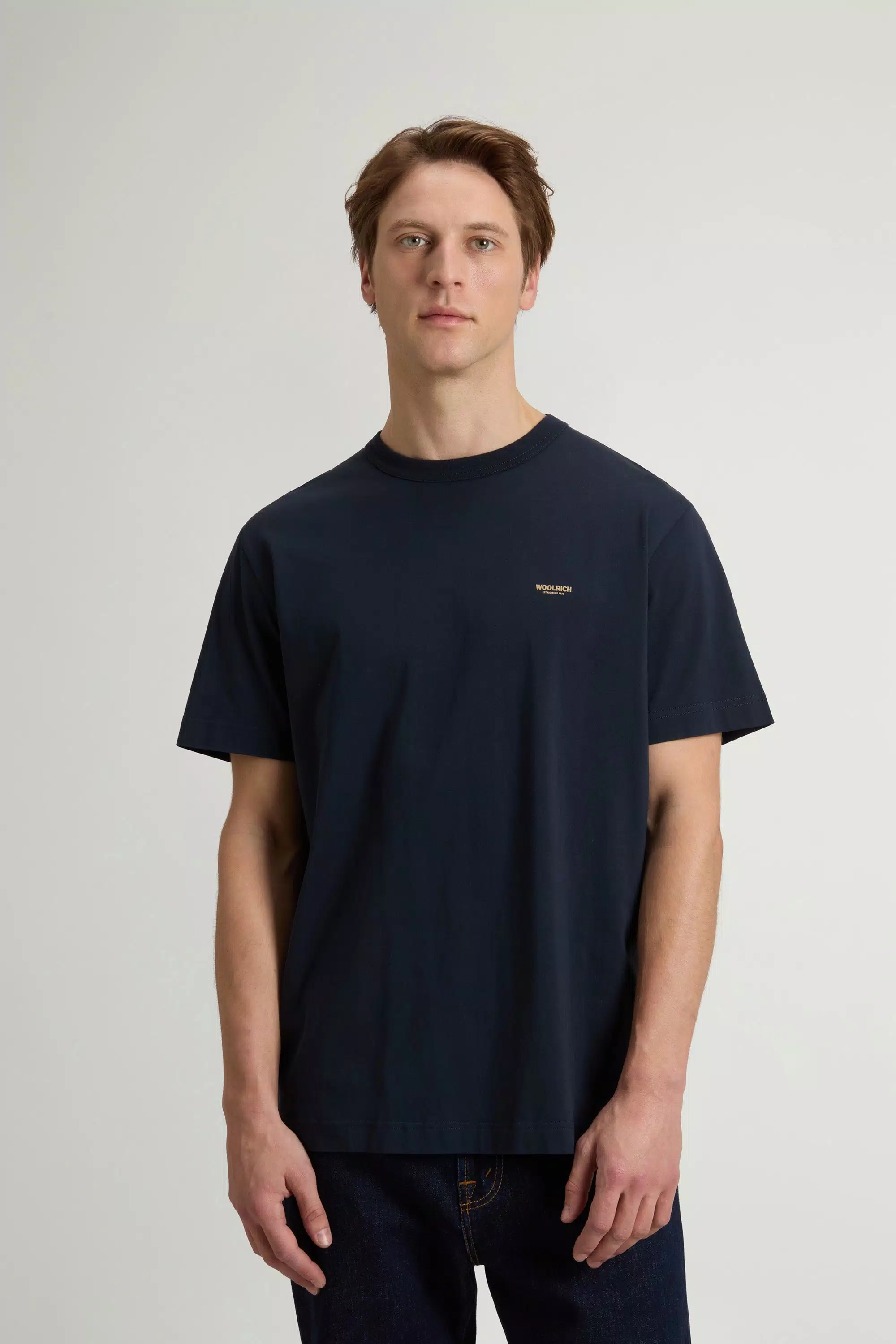 T-Shirt in Pure Cotton with Logo - Melton Blue