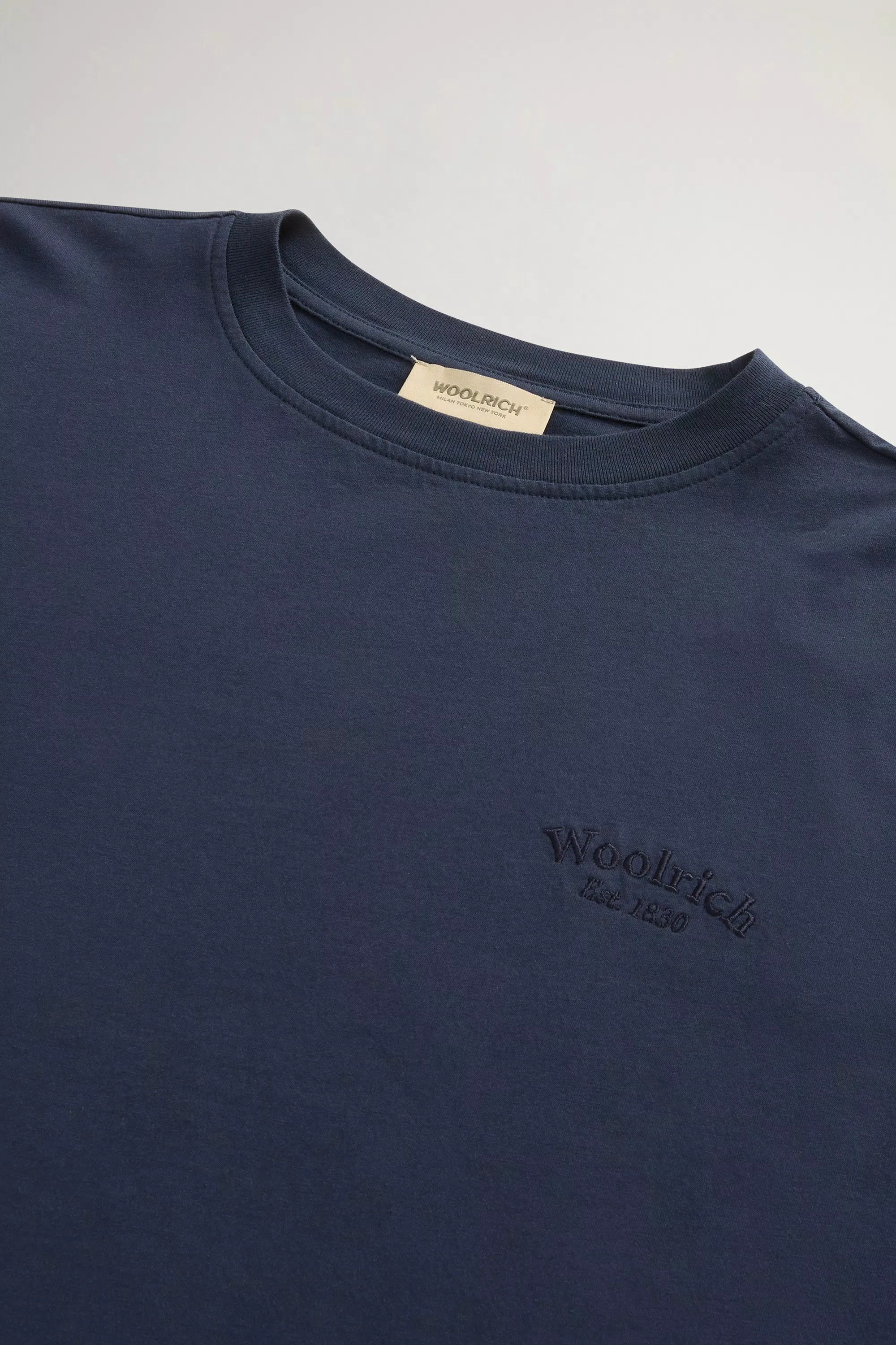 Pure Pima Cotton T-Shirt with Logo - Melton Blue