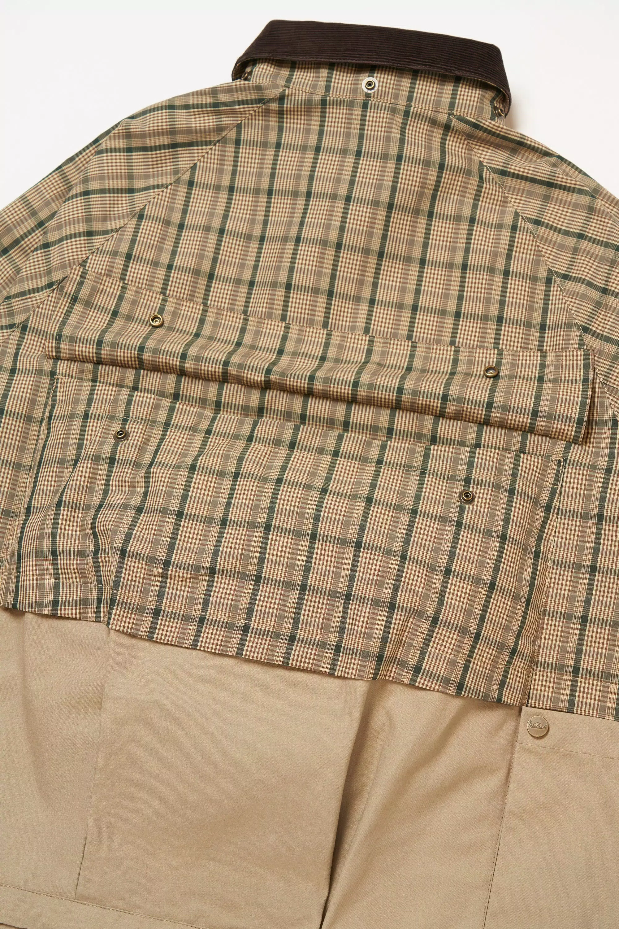 Madras Heritage Jacket in Cotton and Nylon Blend - Brown