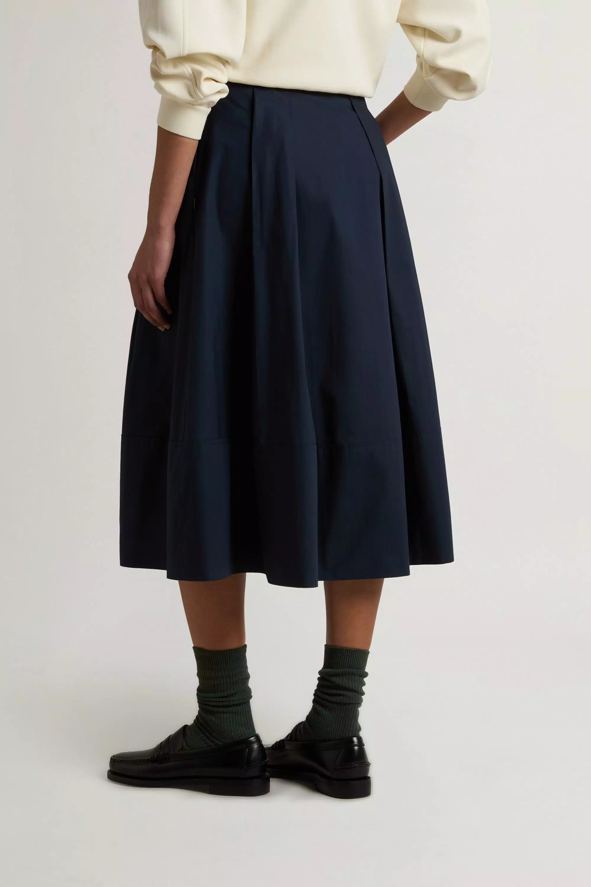 Pure Cotton Poplin Skirt - Melton Blue