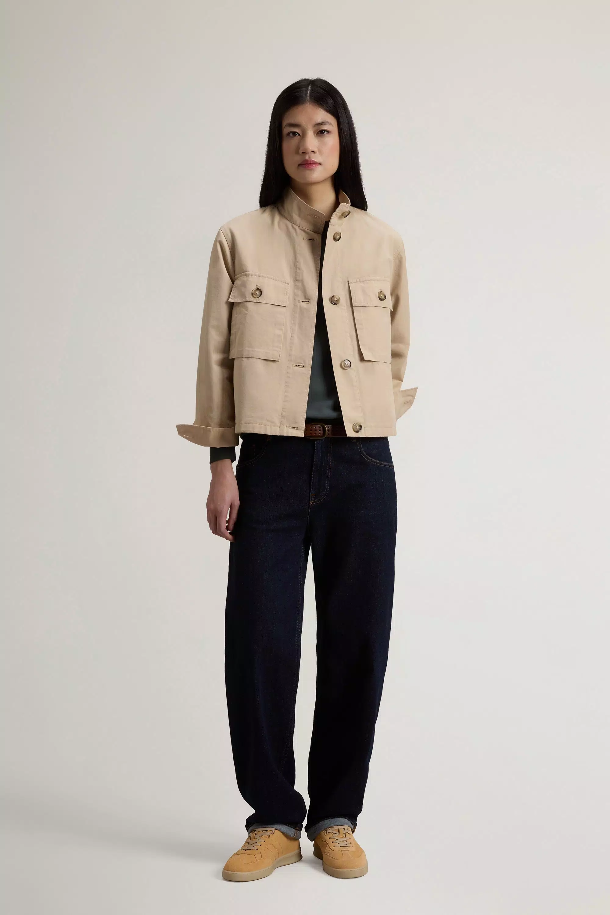 Field Overshirt in Washed Pure Cotton - White Pepper