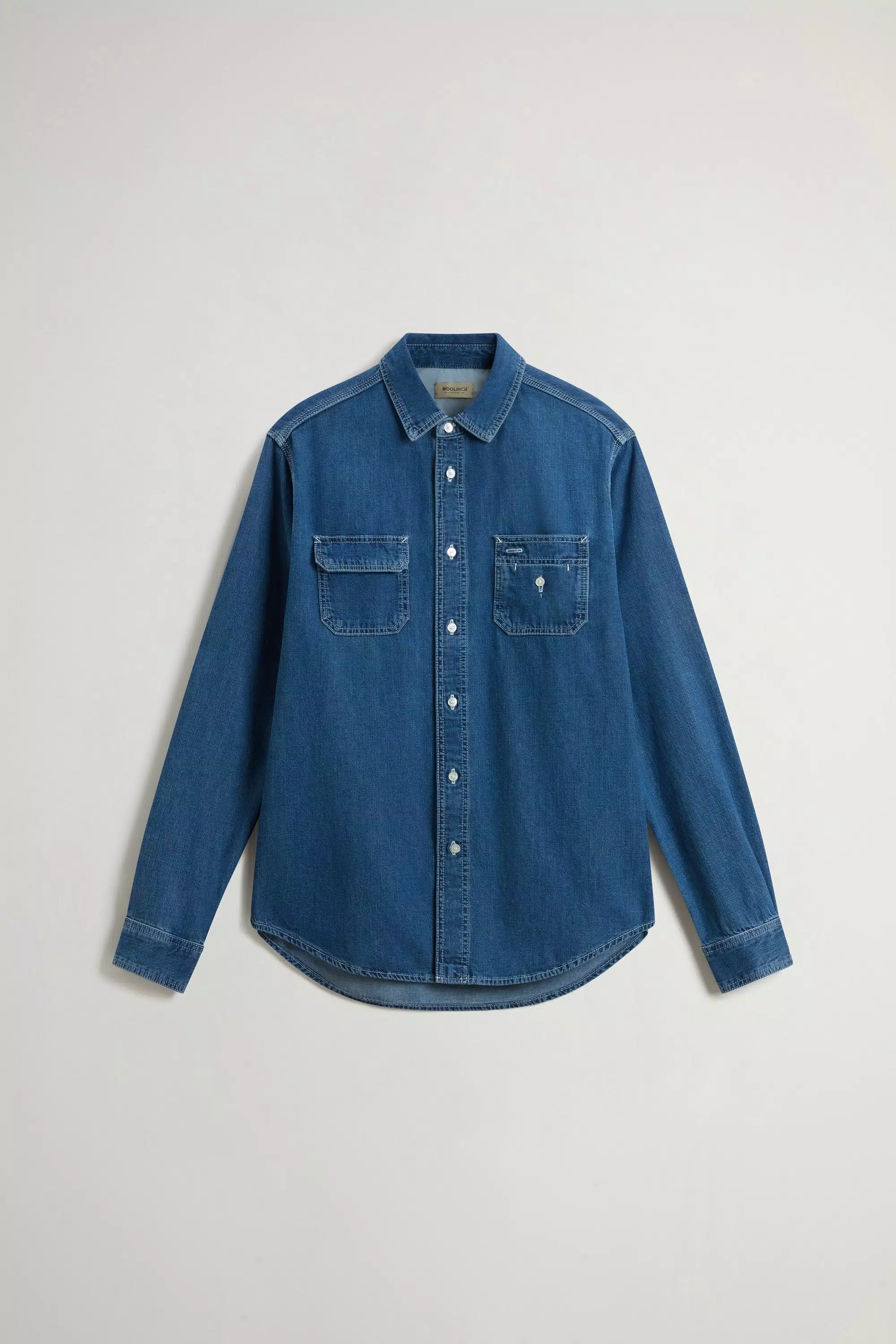 Shirt in Lightweight Pure Cotton Denim - Medium Indigo