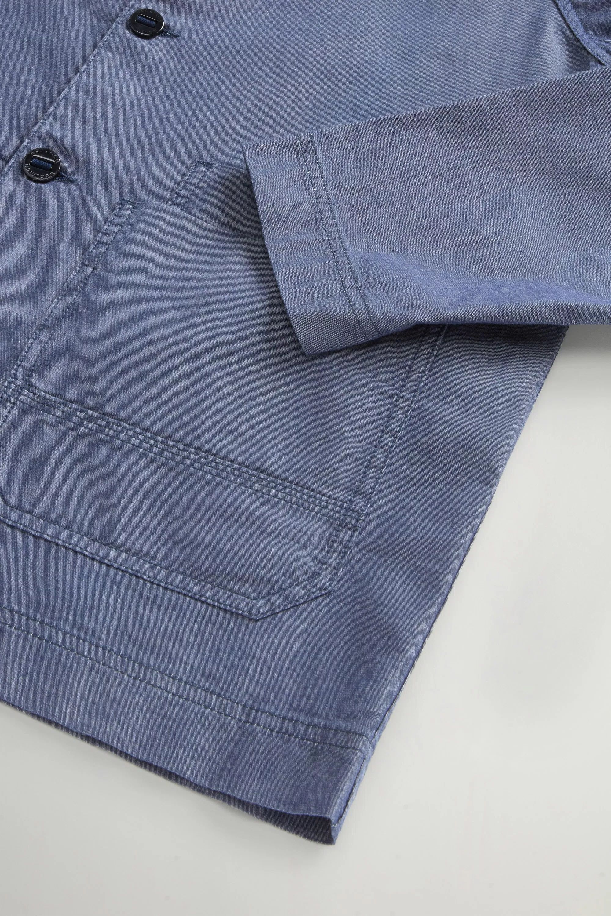 Overshirt in Stretch Cotton Denim - Medium Indigo