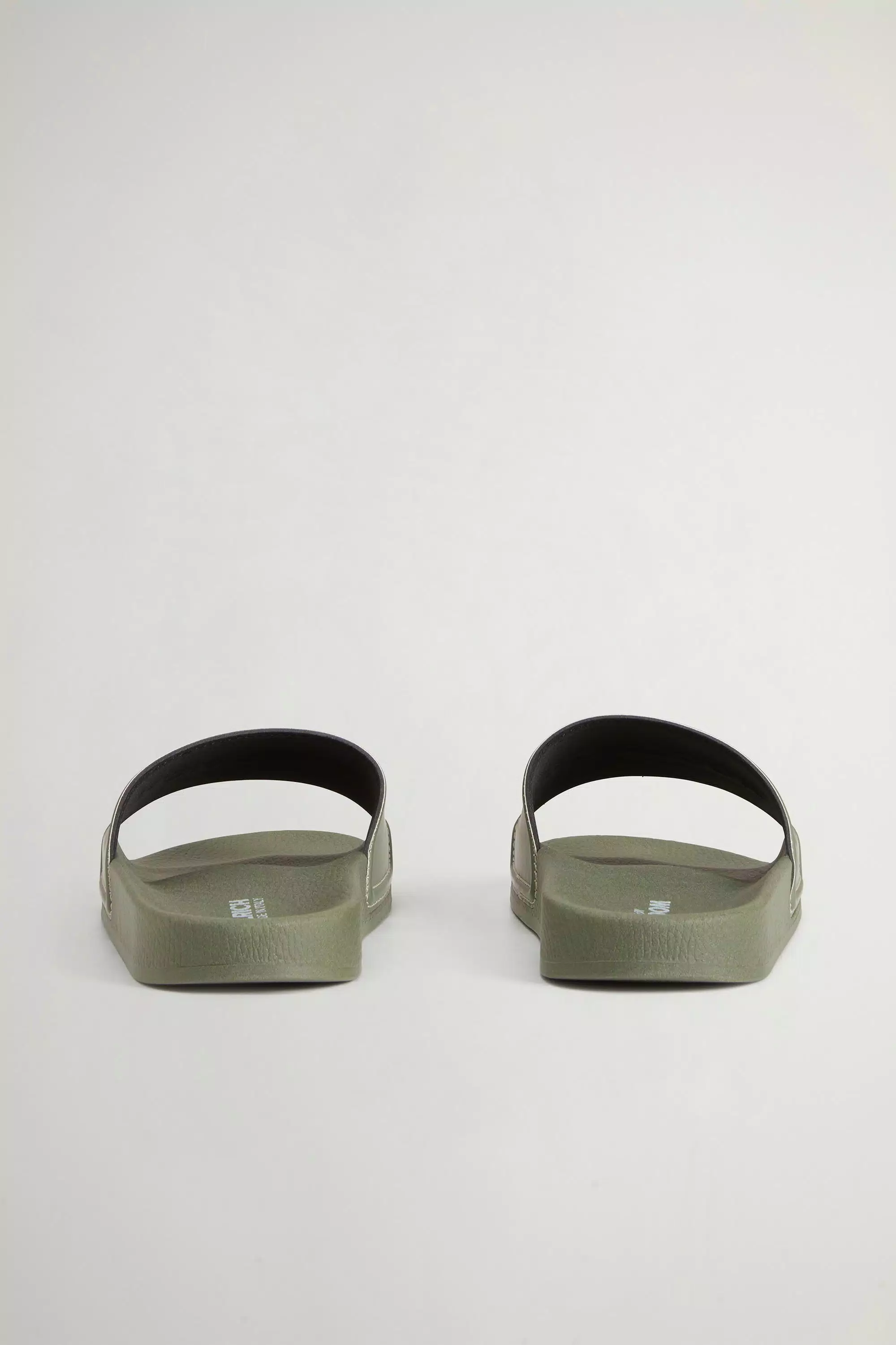 Slide Sandals with Logo - Olive
