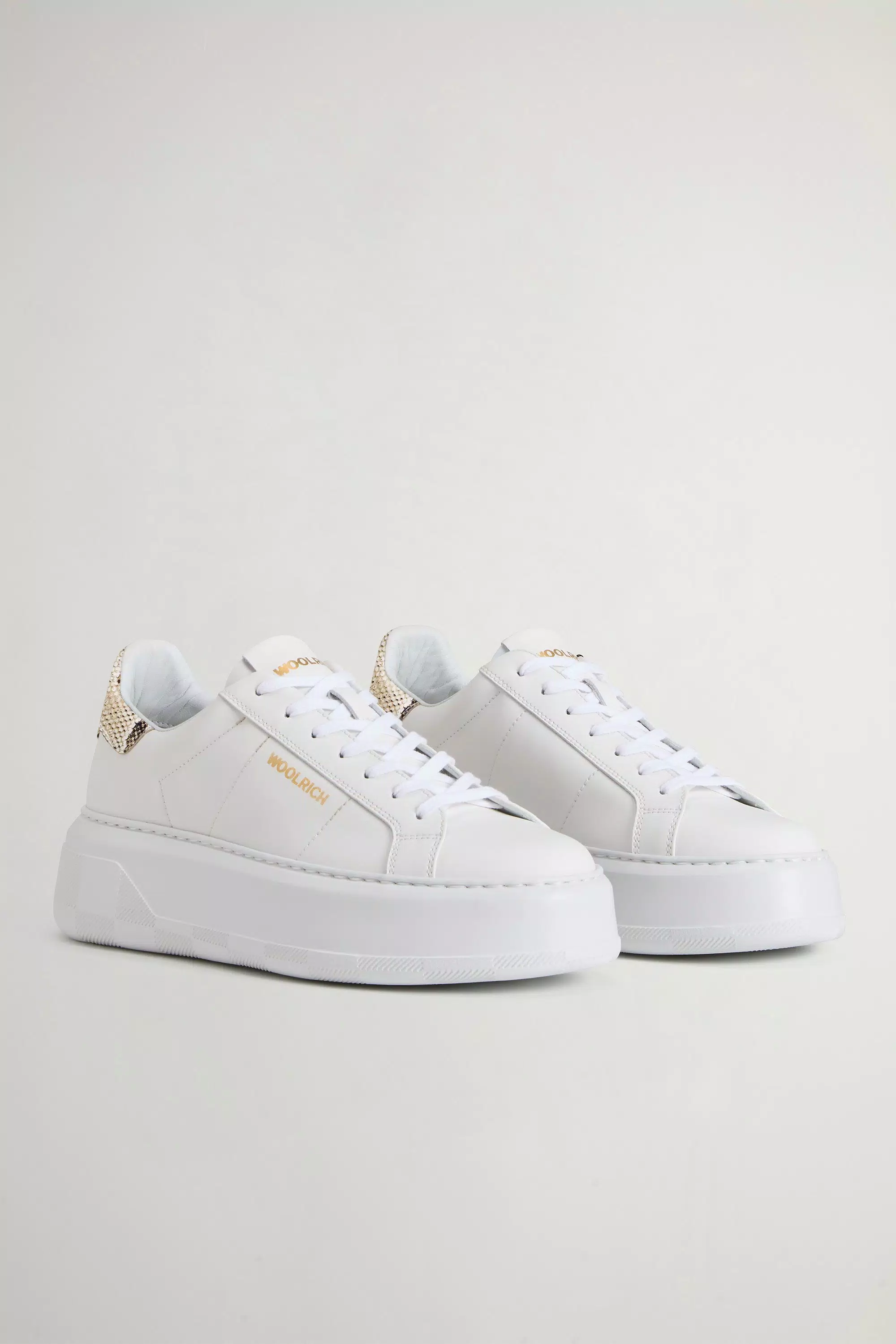 Chunky Court Calfskin Sneakers - White Sand