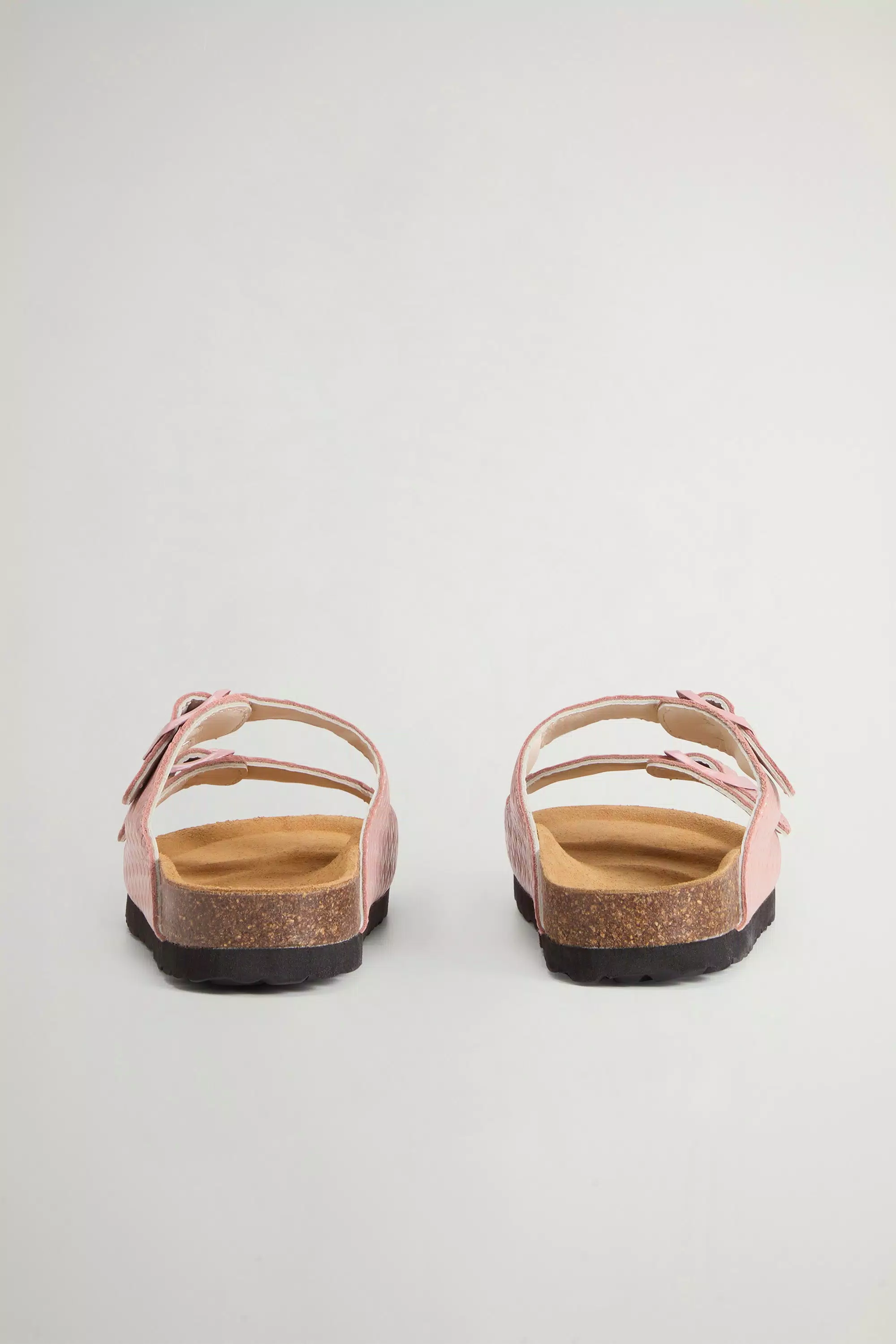 Sandals in Printed Leather with Buckles - Rose