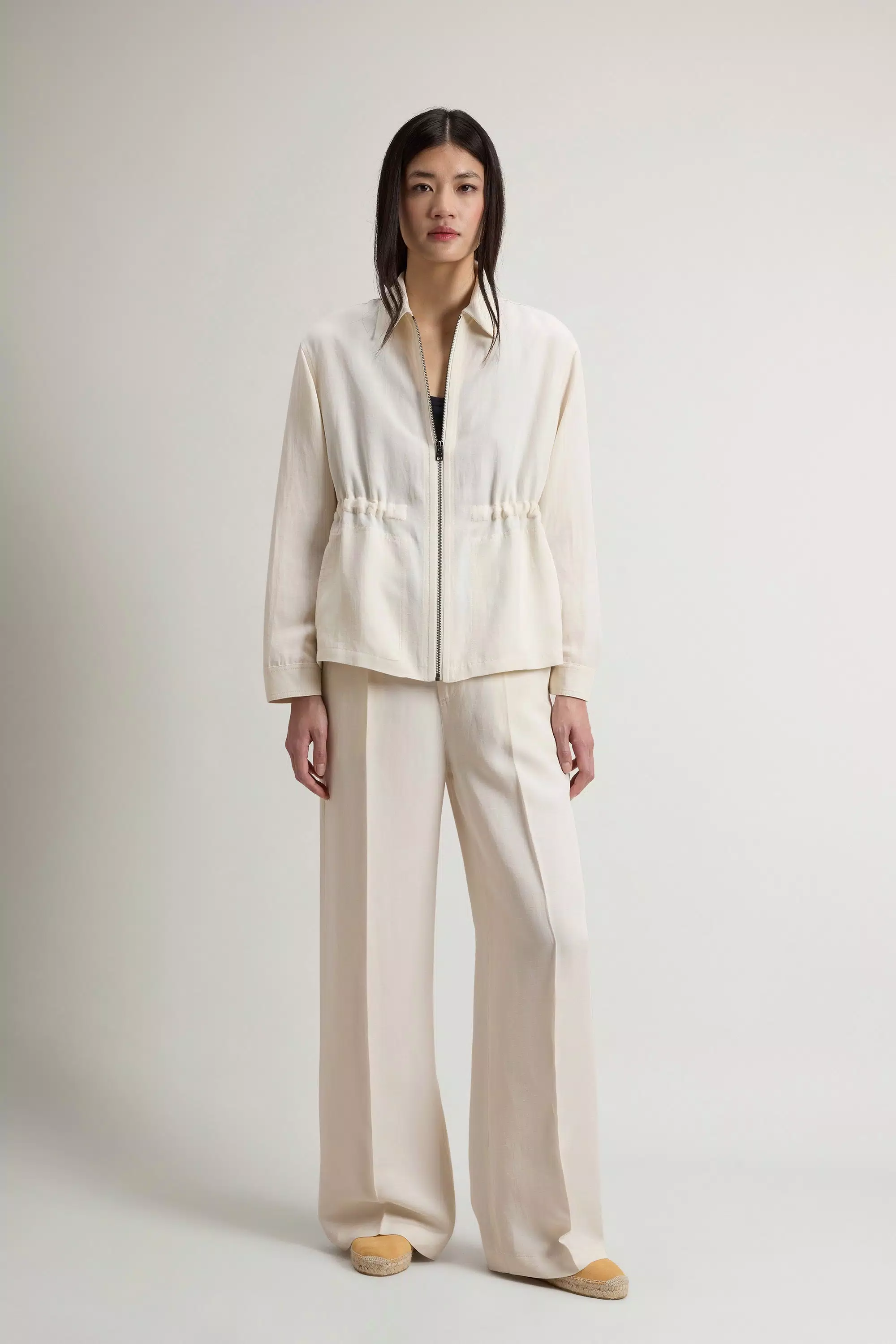Overshirt in Linen Blend - Milky Cream