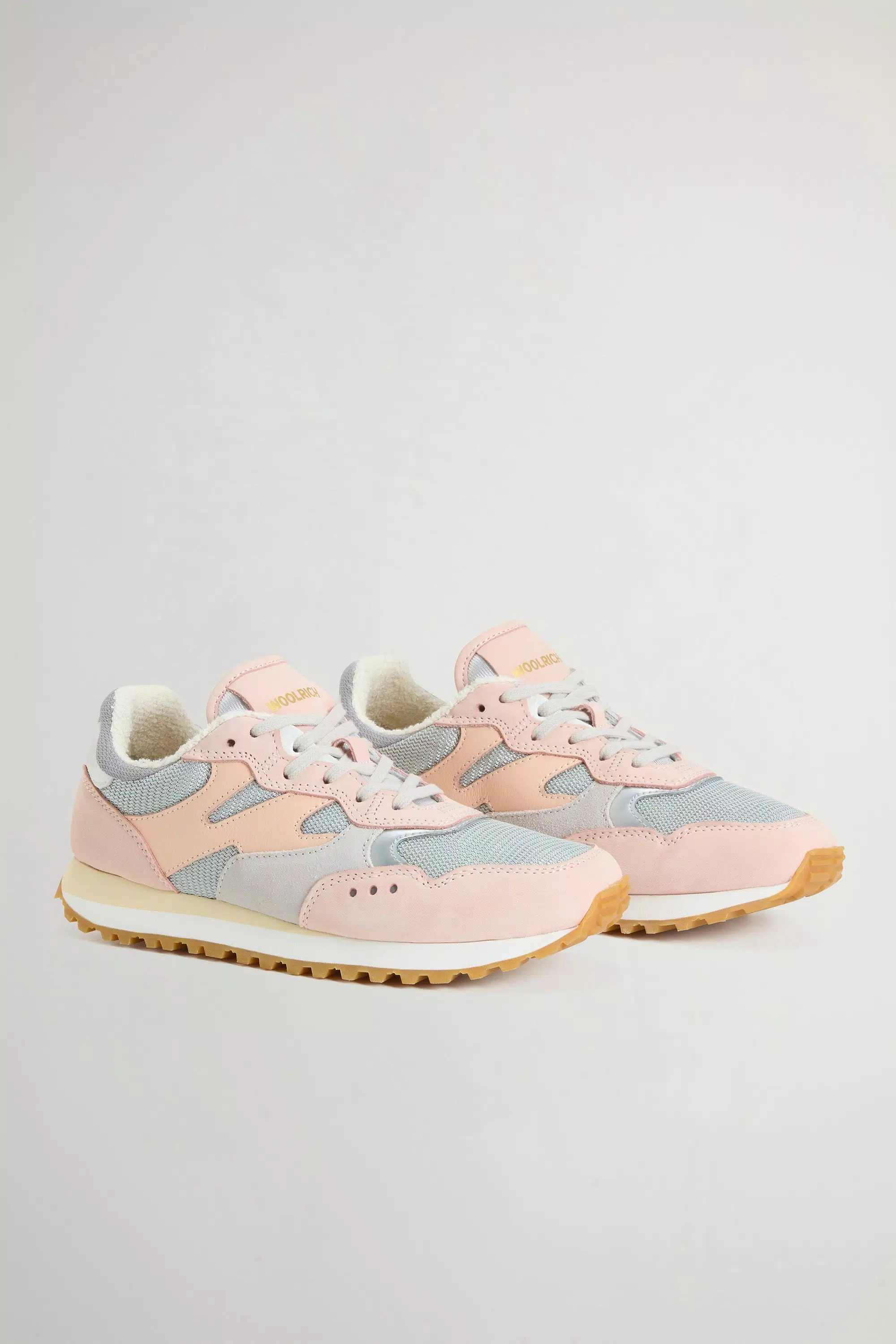 Gravel Sneakers in Nylon with Leather and Suede Inserts - Rose Grey