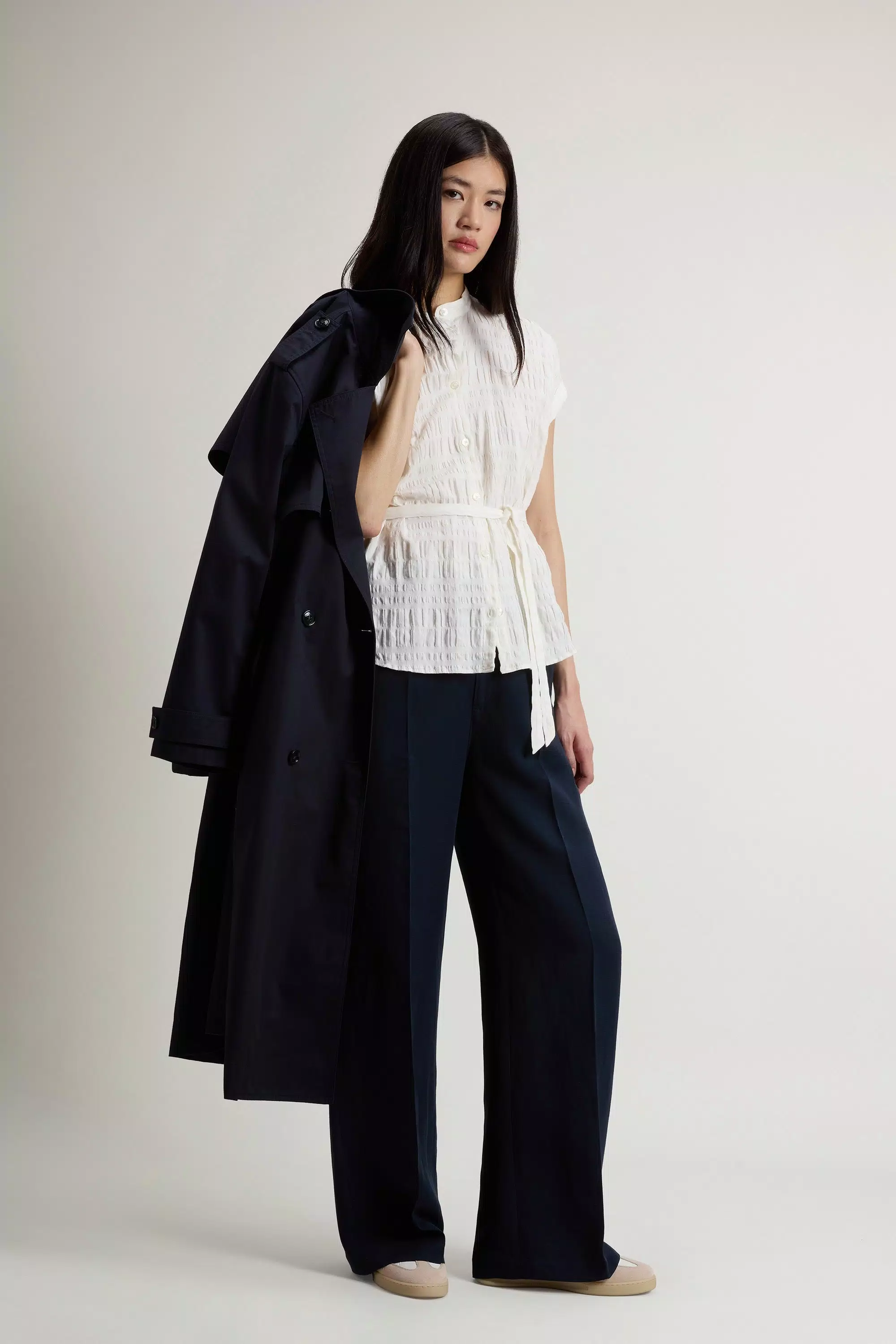 Blouse in Cotton and Linen Blend - Arctic White