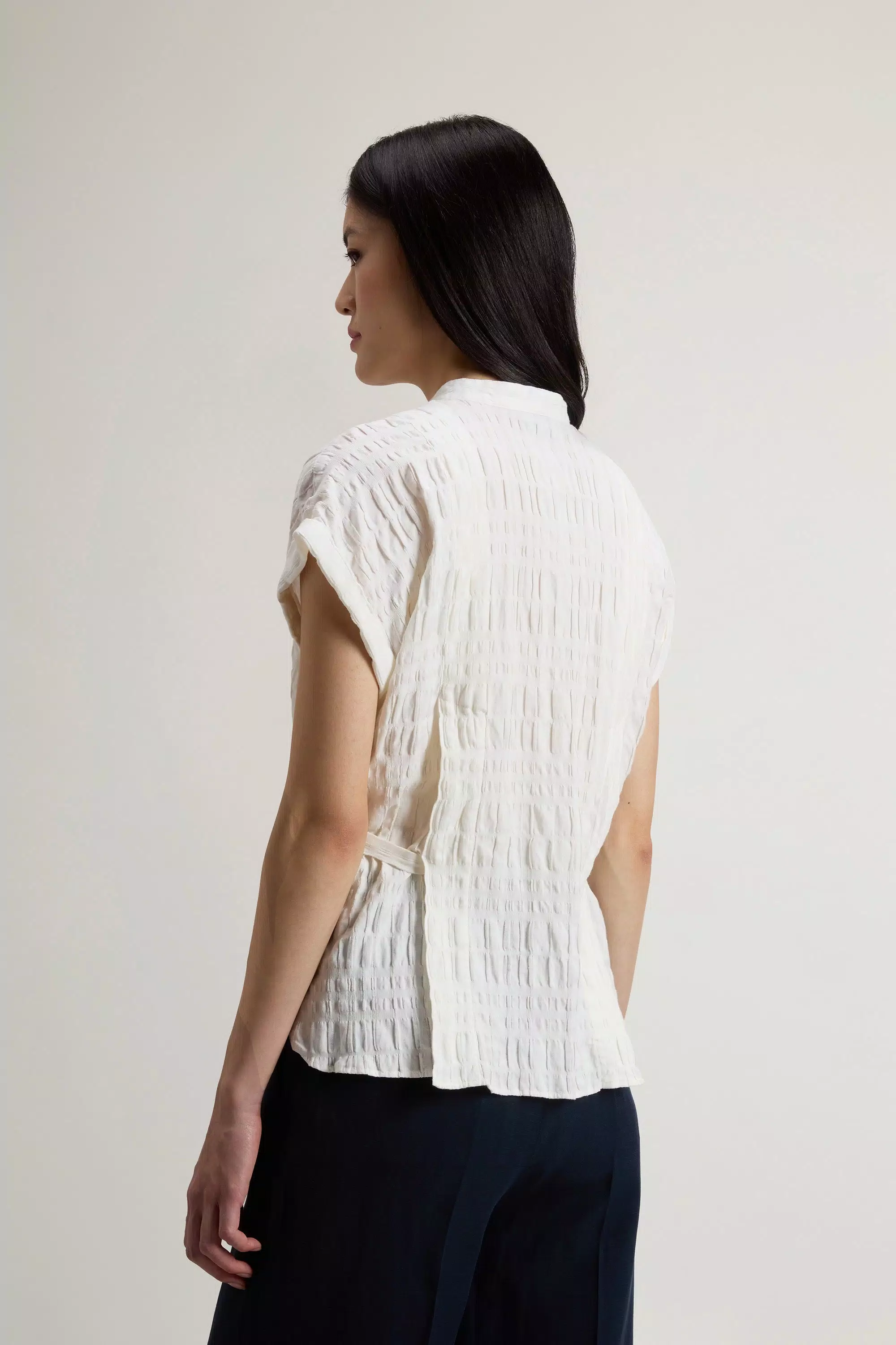 Blouse in Cotton and Linen Blend - Arctic White