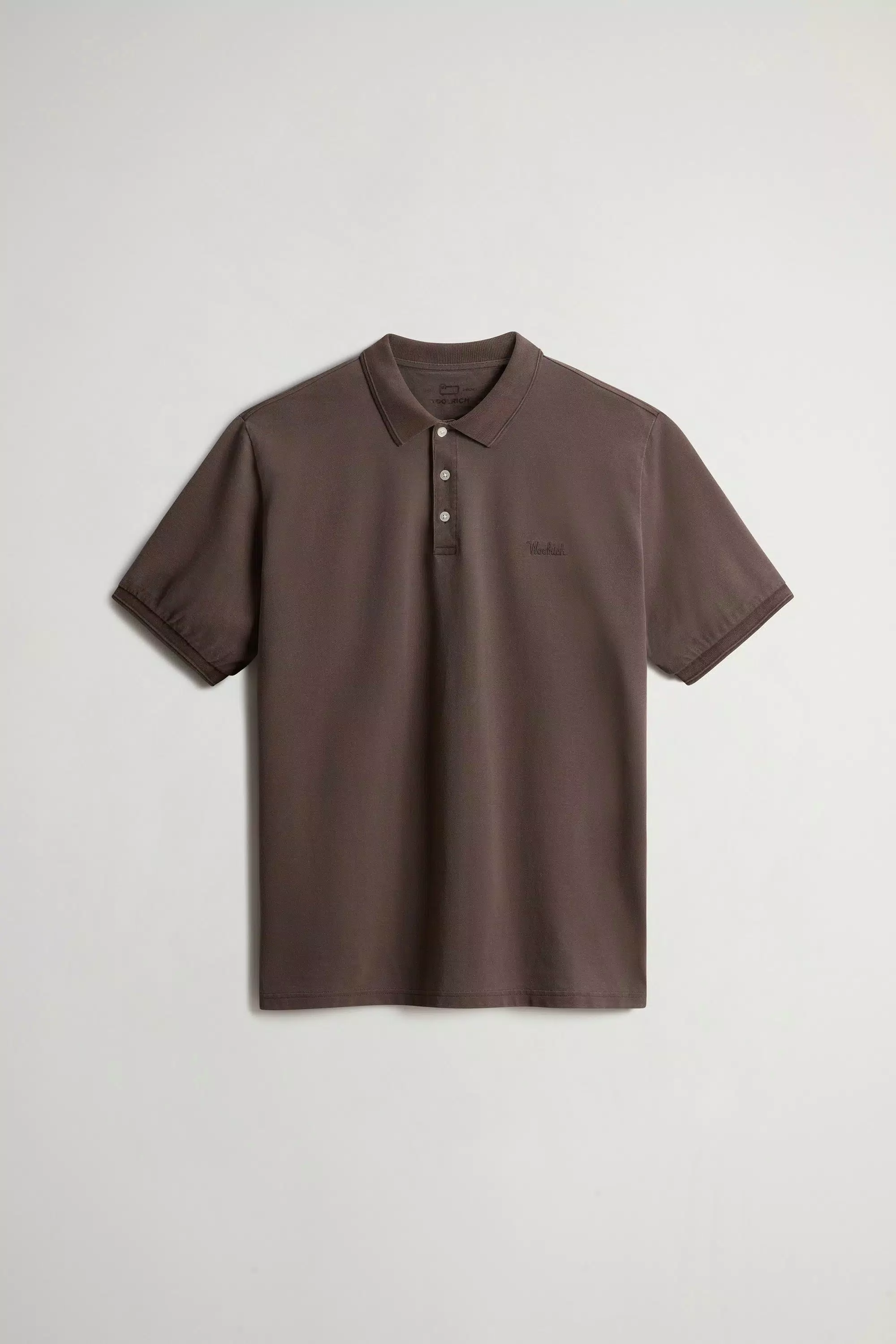 Garment-Dyed Mackinack Polo Shirt in Stretch Cotton Pique - Faded Slate Black