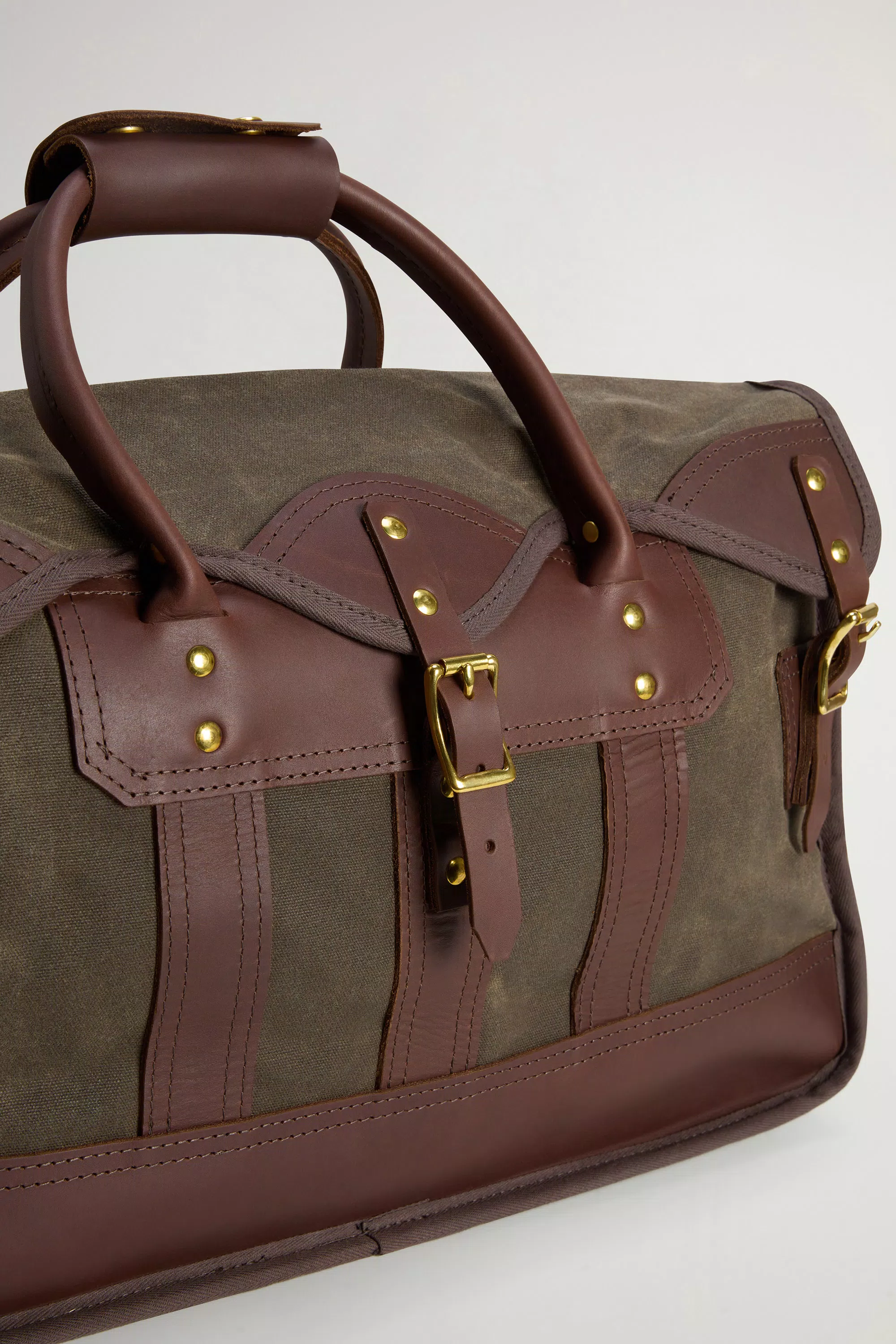 Overland Duffel Bag with Leather Inserts - Dried Herb