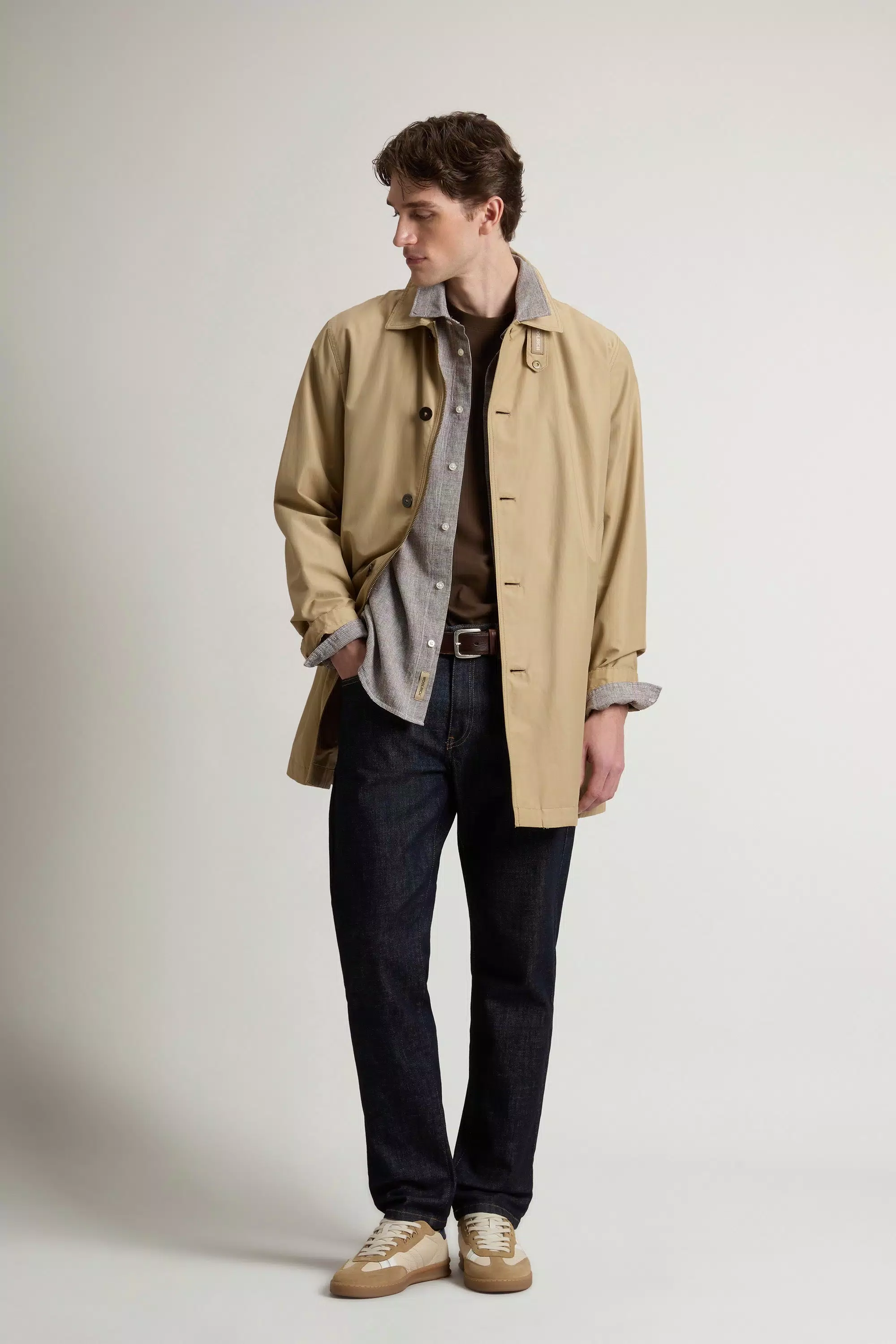 Lamar Overcoat in Light Ramar - Travertine
