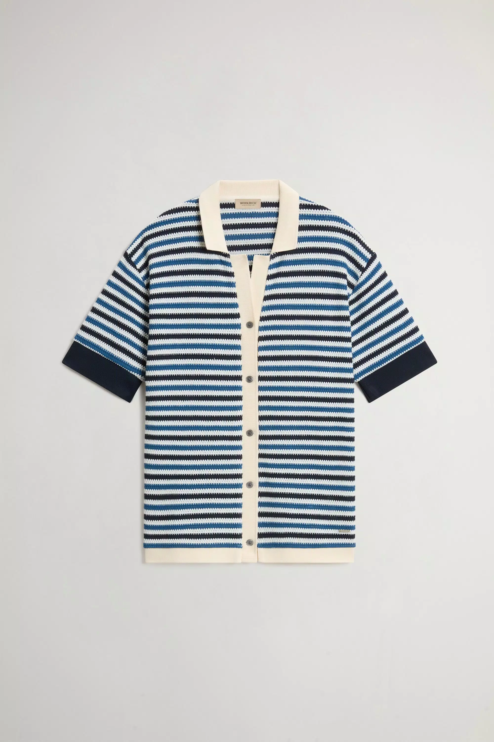Shirt in Striped Cotton-Blend - Melton Blue Stripe