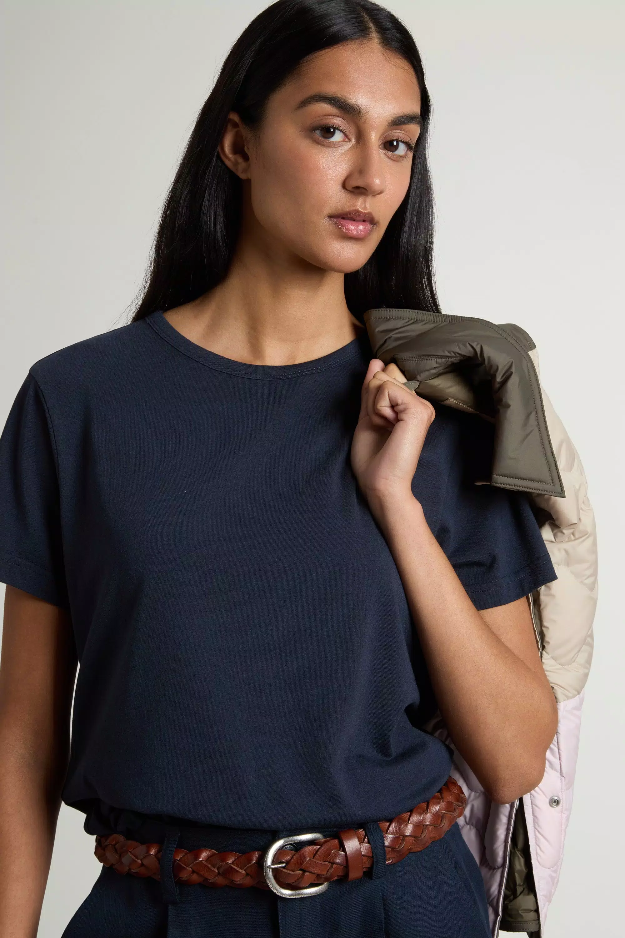 Luxe T-Shirt in Cotton-Blend - Melton Blue